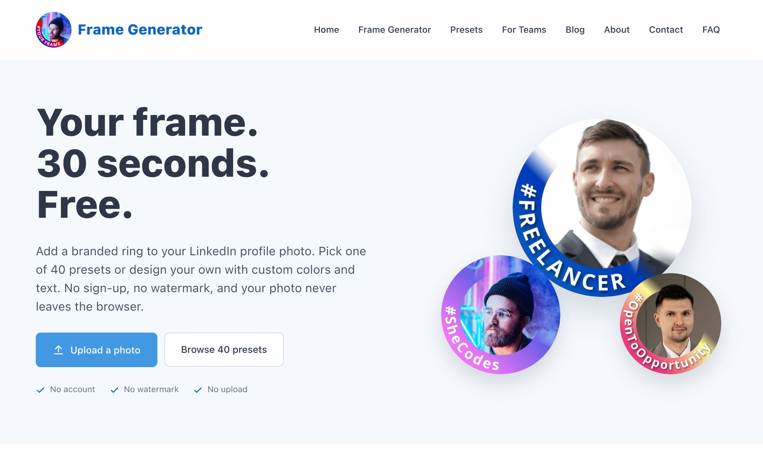 Frame-Generator.Com screenshot, image 1