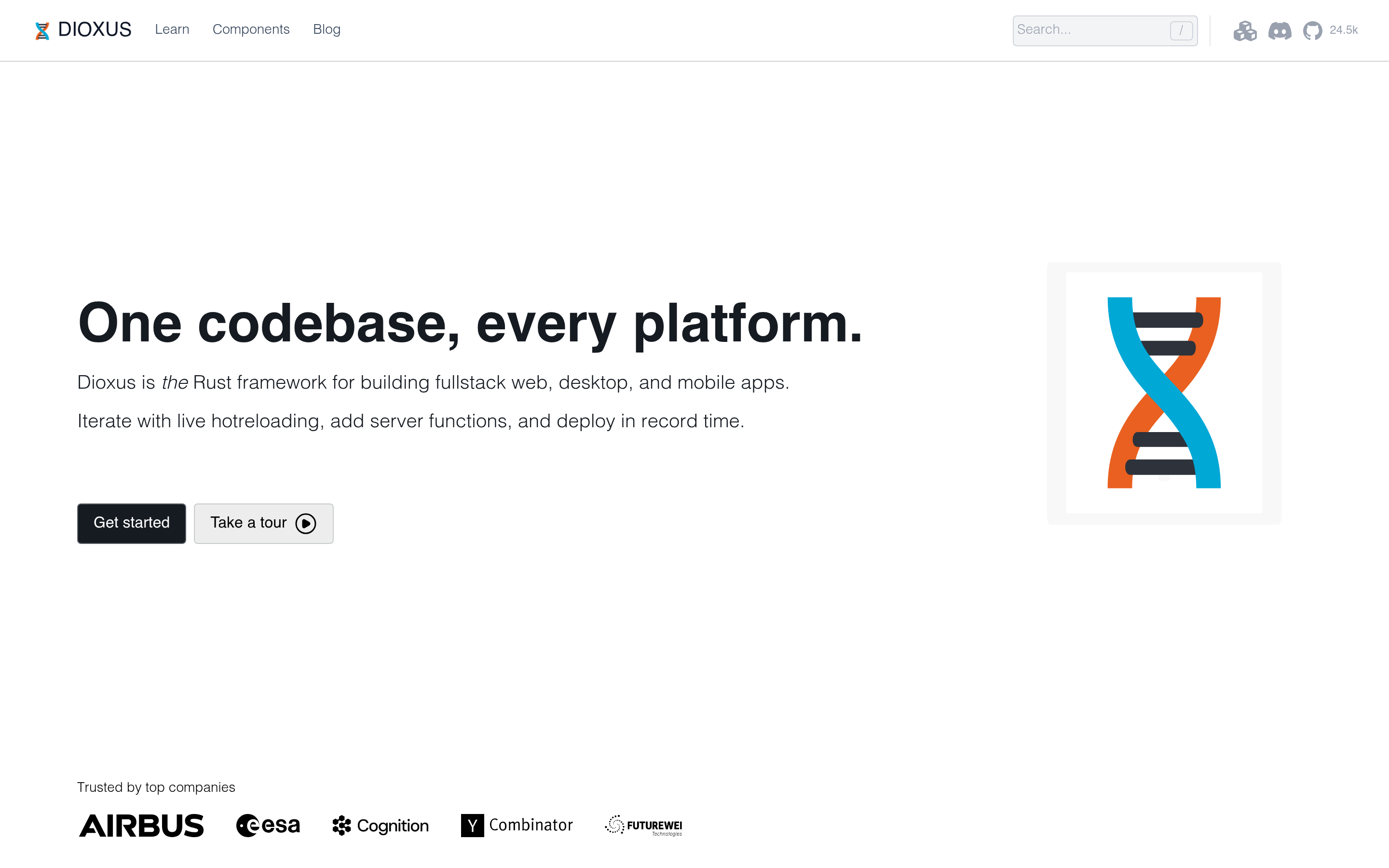 Dioxus | Fullstack crossplatform app framework for Rust 介面截圖