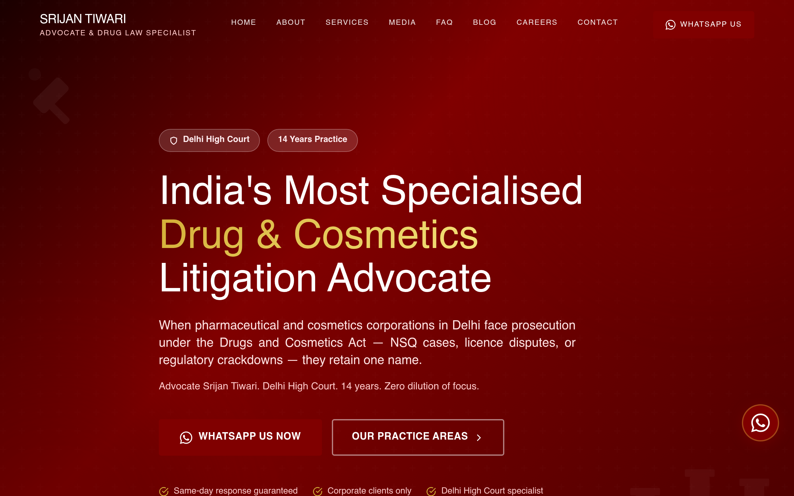 Advocate Srijan Tiwari website screenshot
