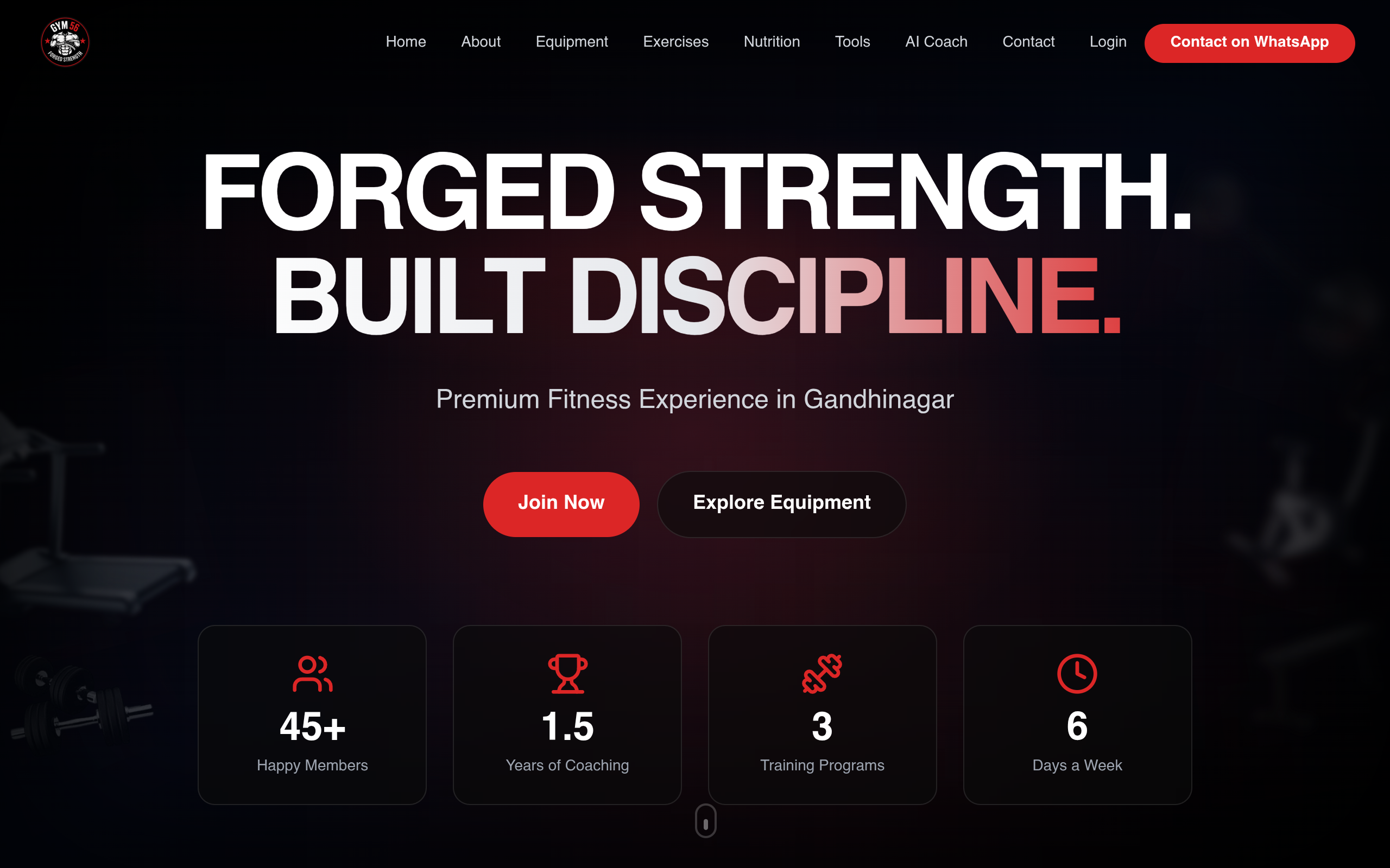 Gym 56 website preview