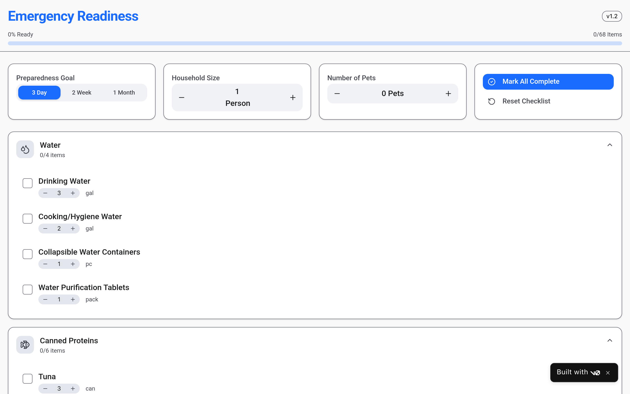 Preview of Emergency Preparedness Checklist