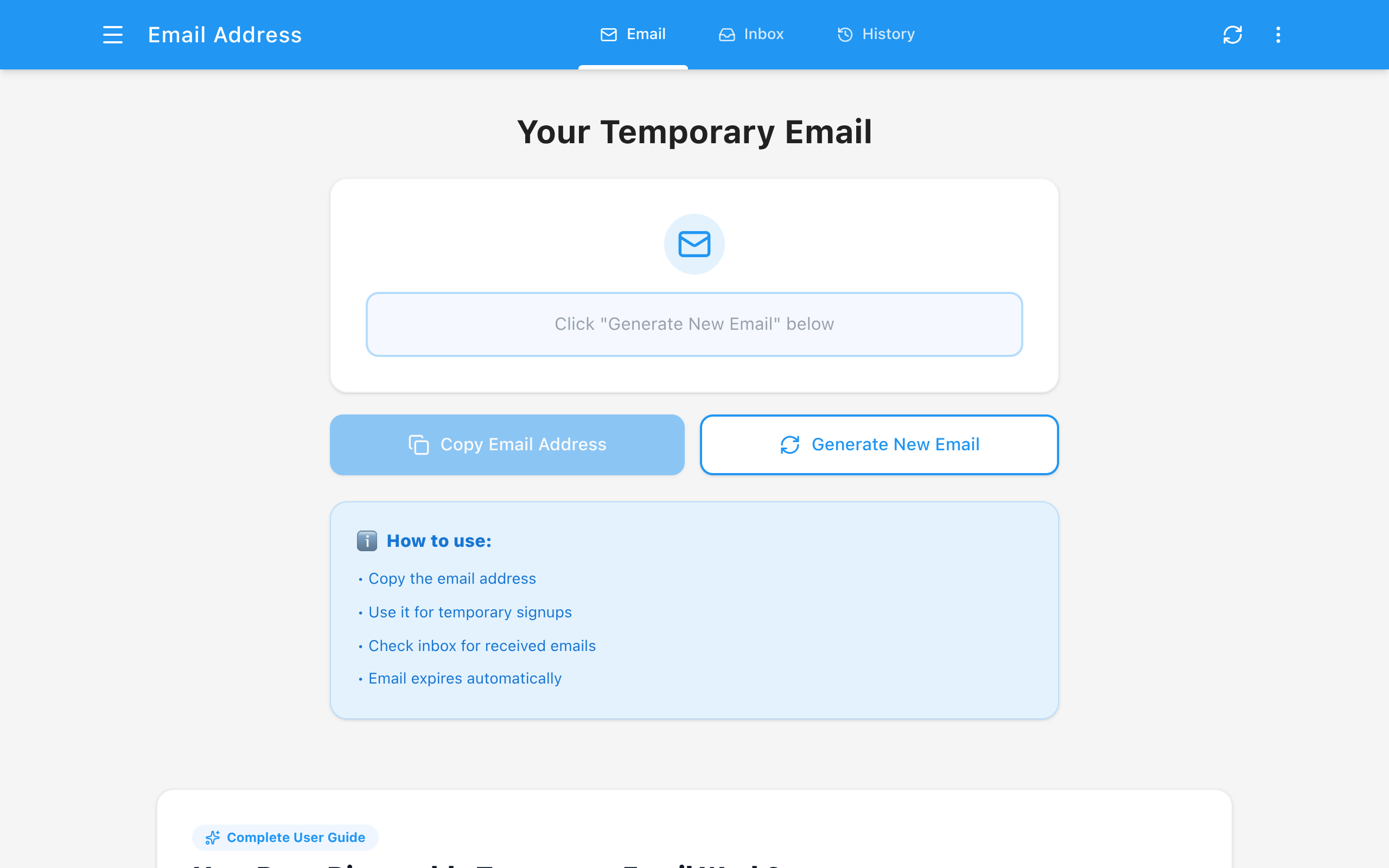 TempEmailfree screenshot, image 1