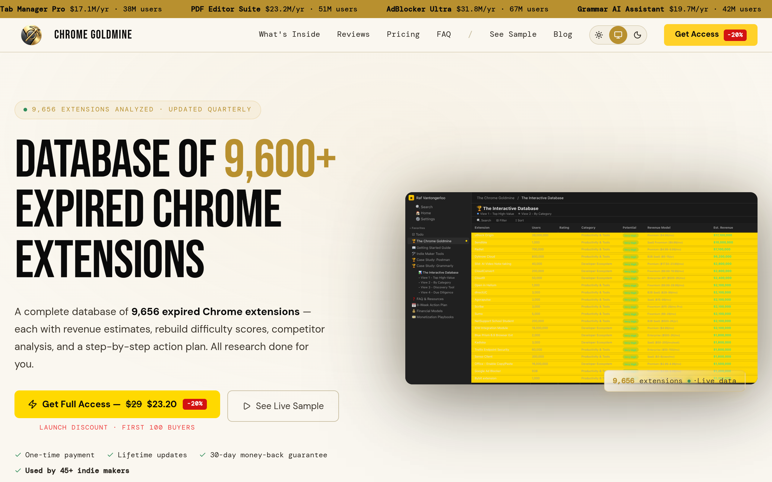 Chrome Goldmine screenshot – image 1