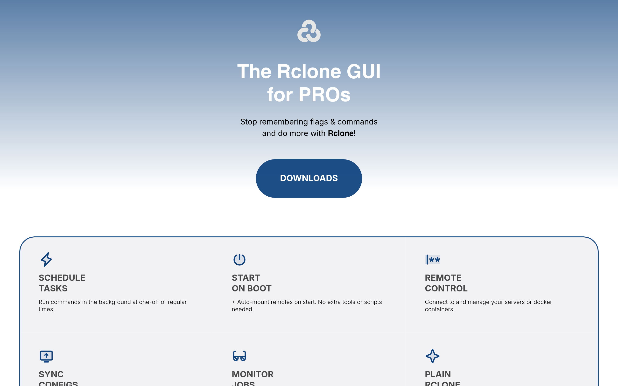 Rclone UI screenshot, image 1