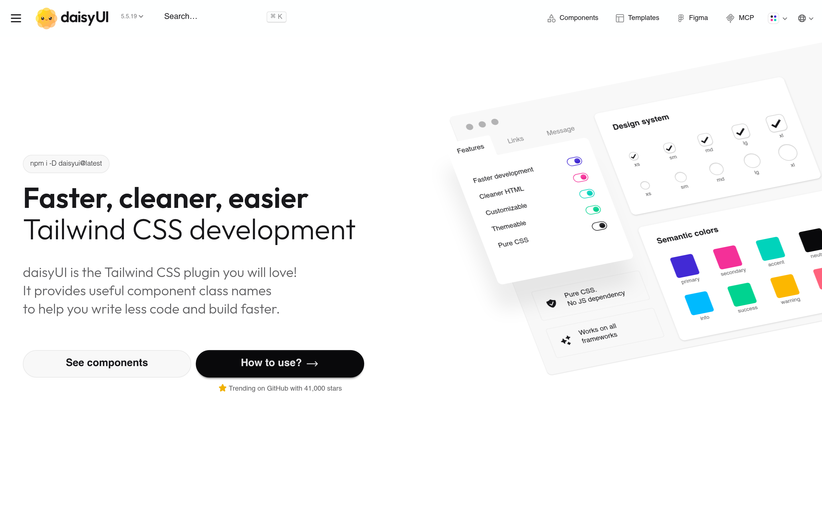 Tailwind CSS Component Library ⸺ daisyUI 介面截圖