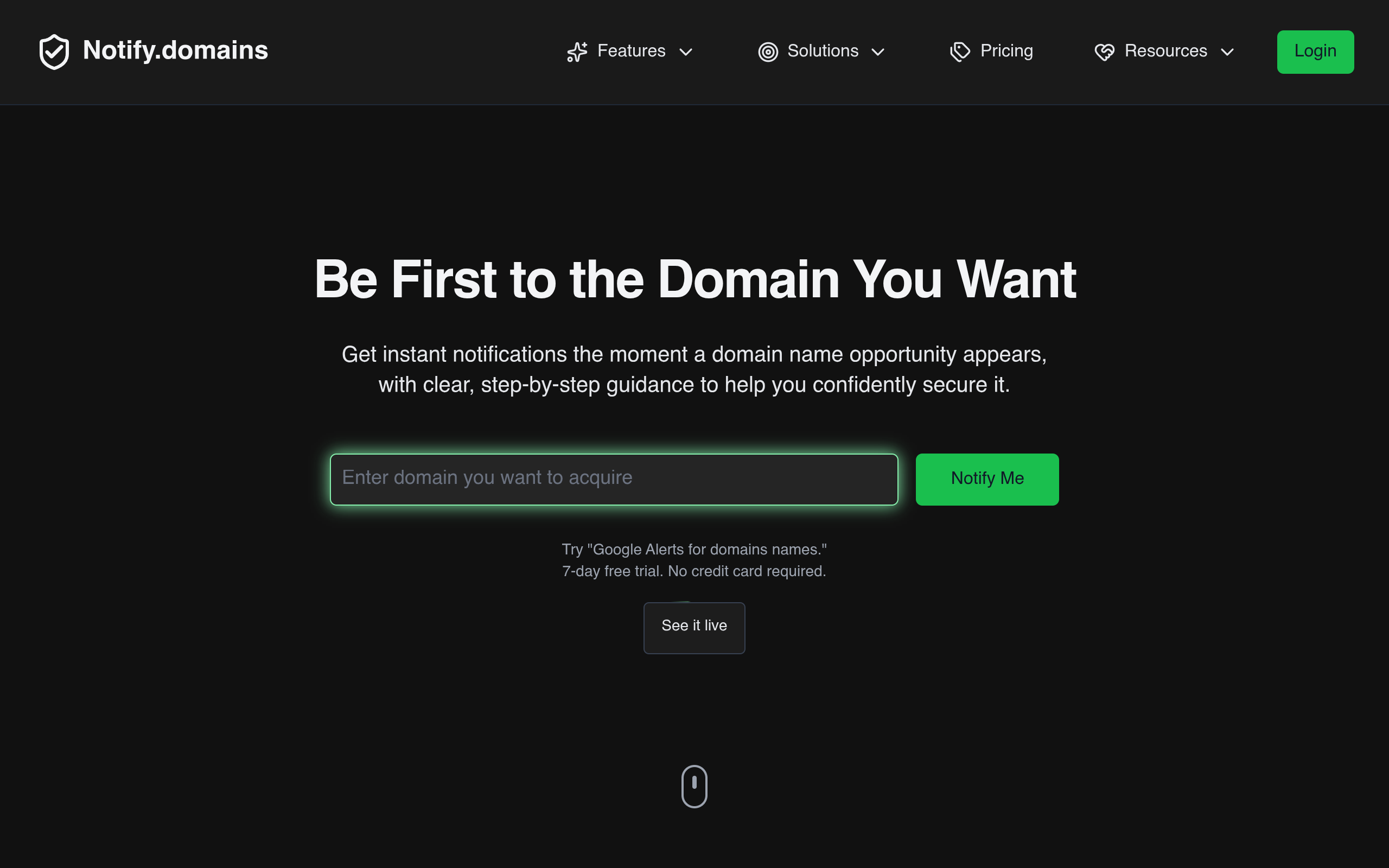Notify.domains screenshot, image 1