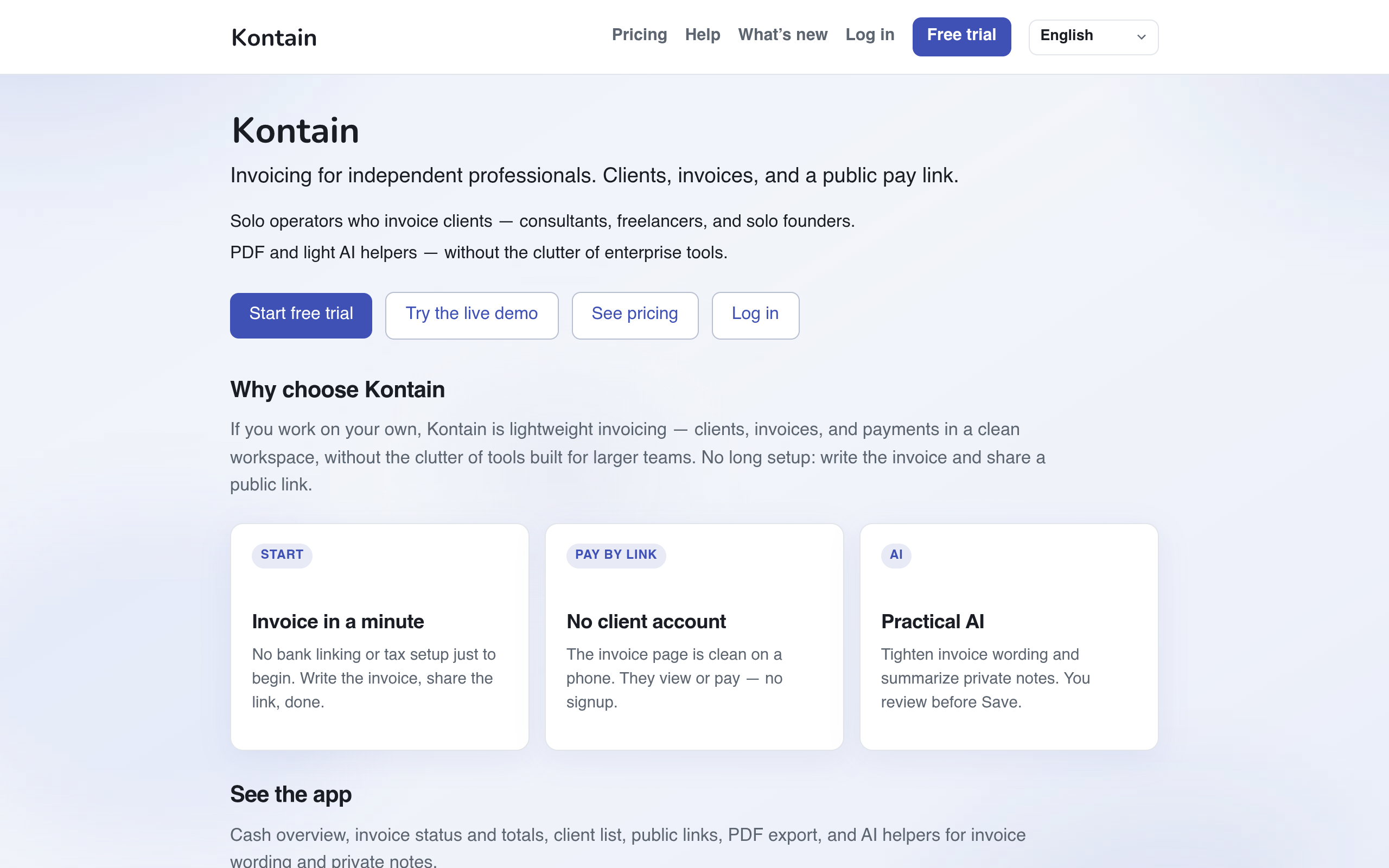 Kontain screenshot, image 1