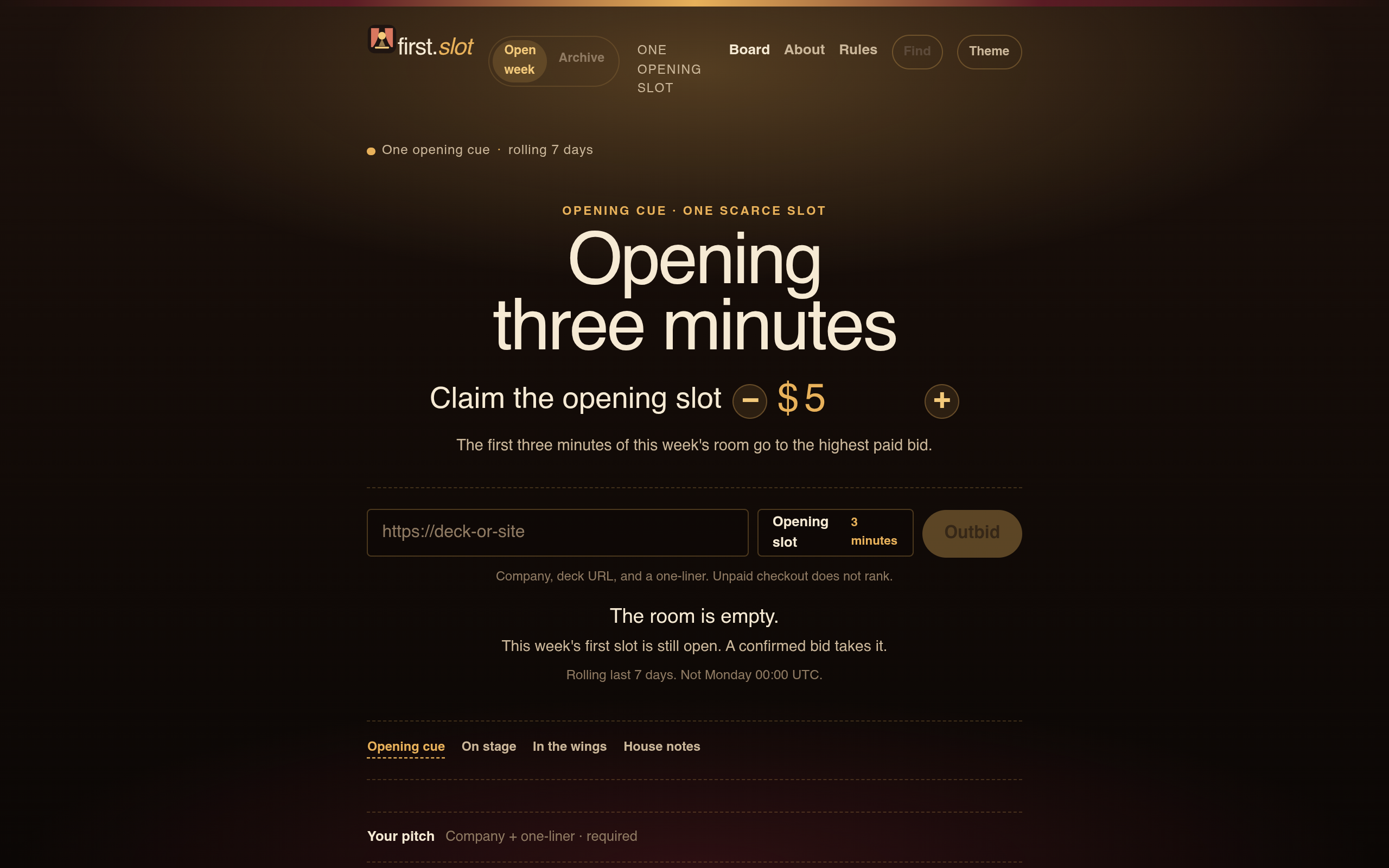 Pitch First Slot screenshot, image 1