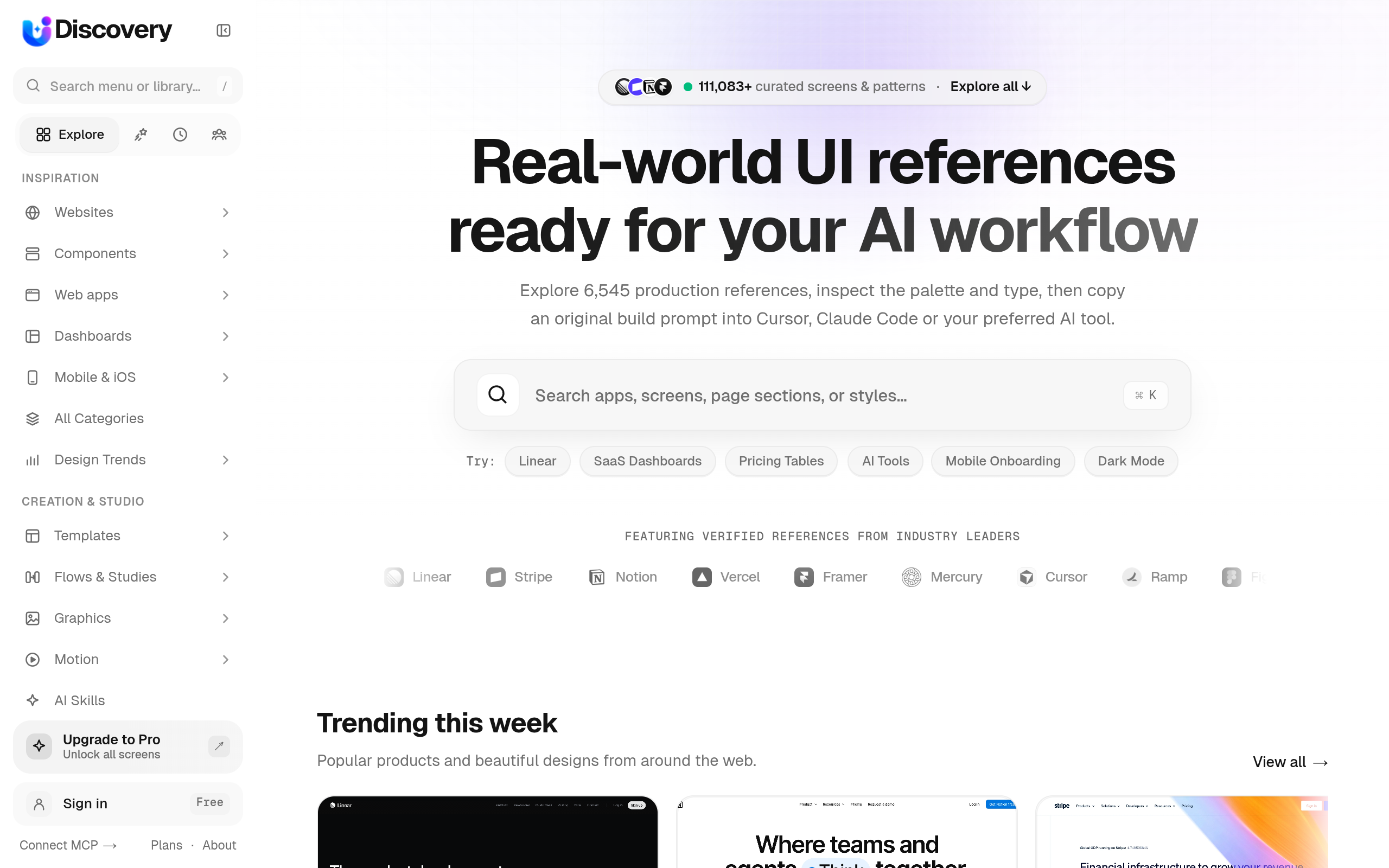 UI Discovery screenshot