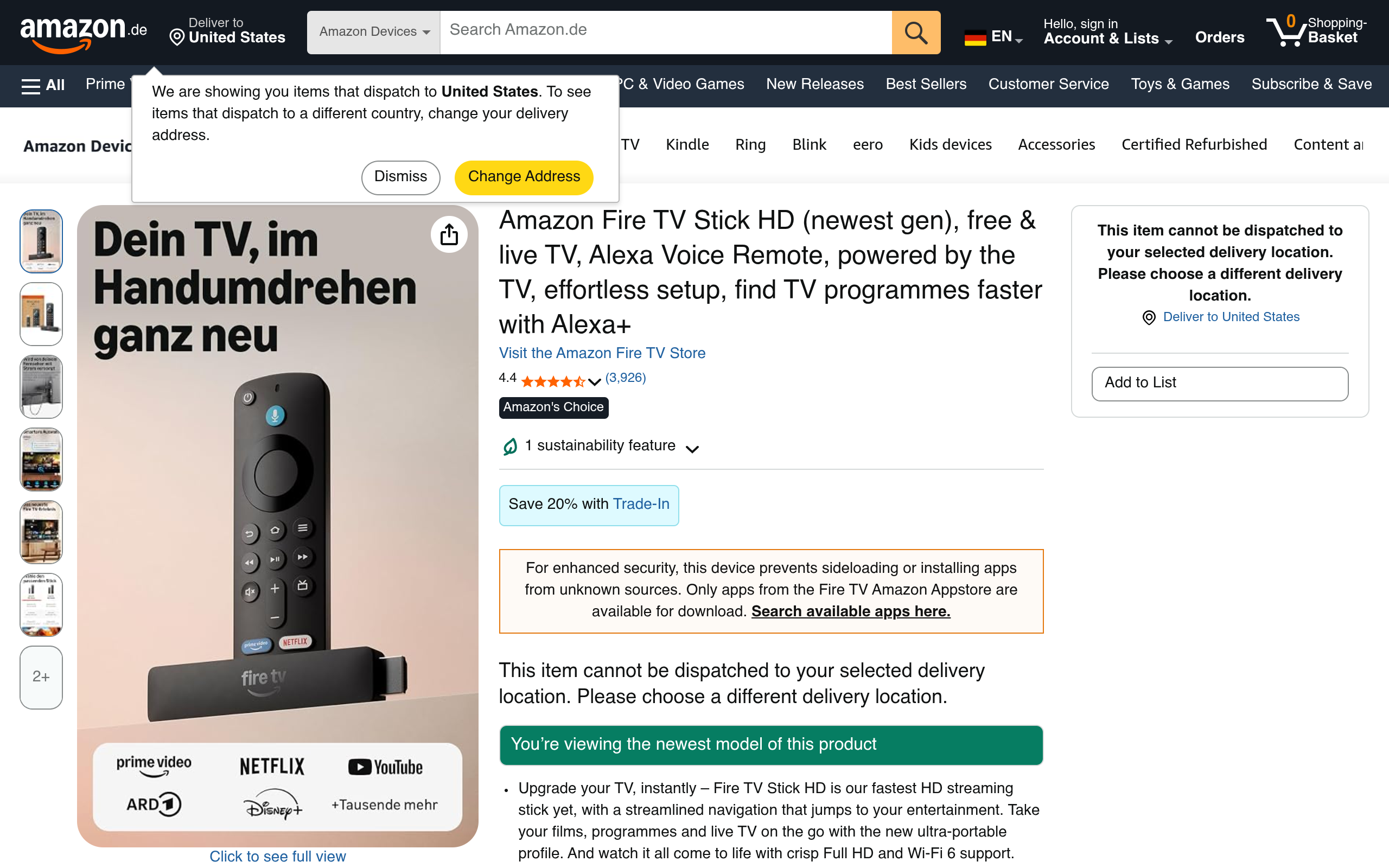 Amazon Fire TV Stick HD – Streaming-Stick mit Alexa-Sprachfernbedienung