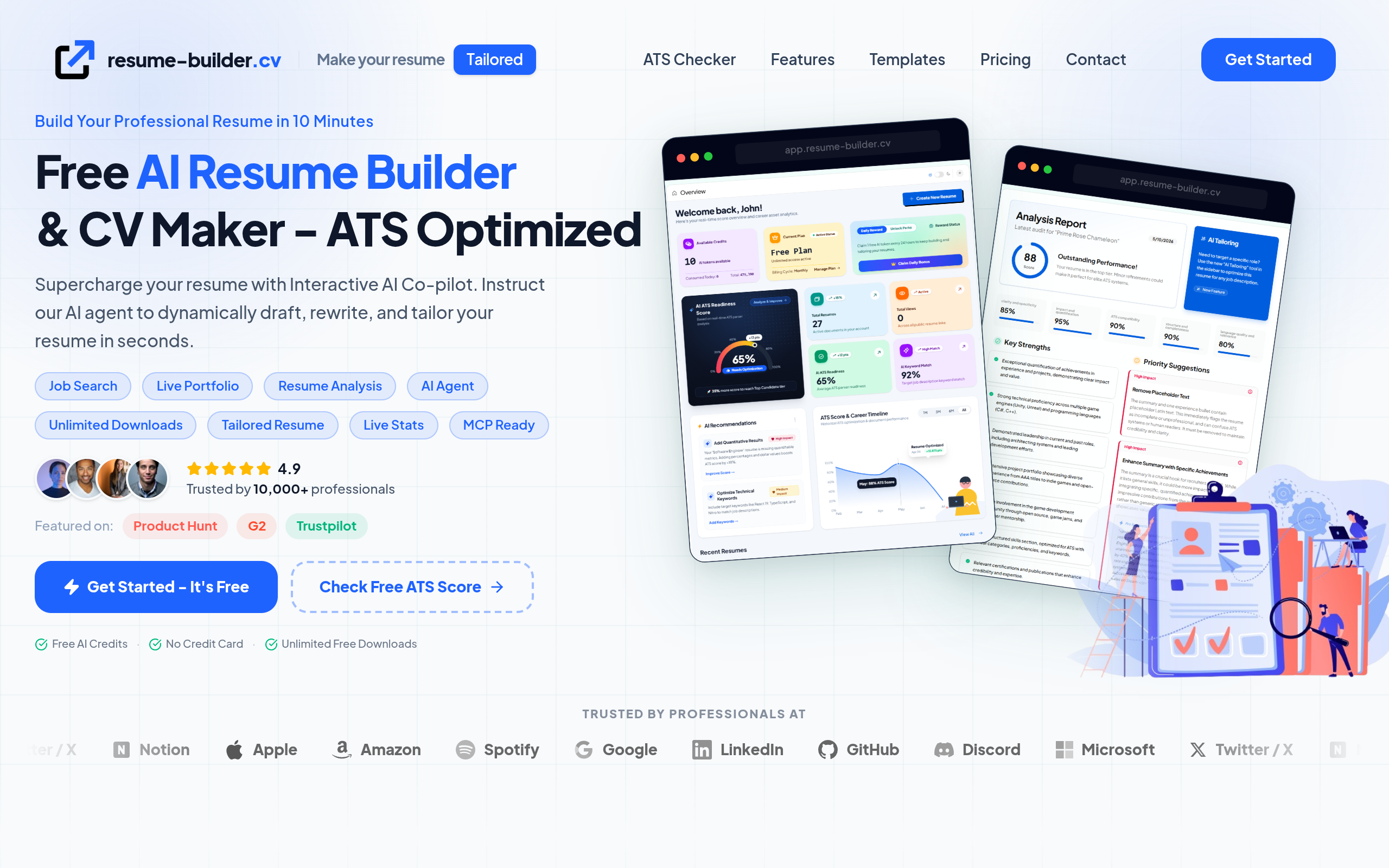 resume-builder.cv screenshot – image 1