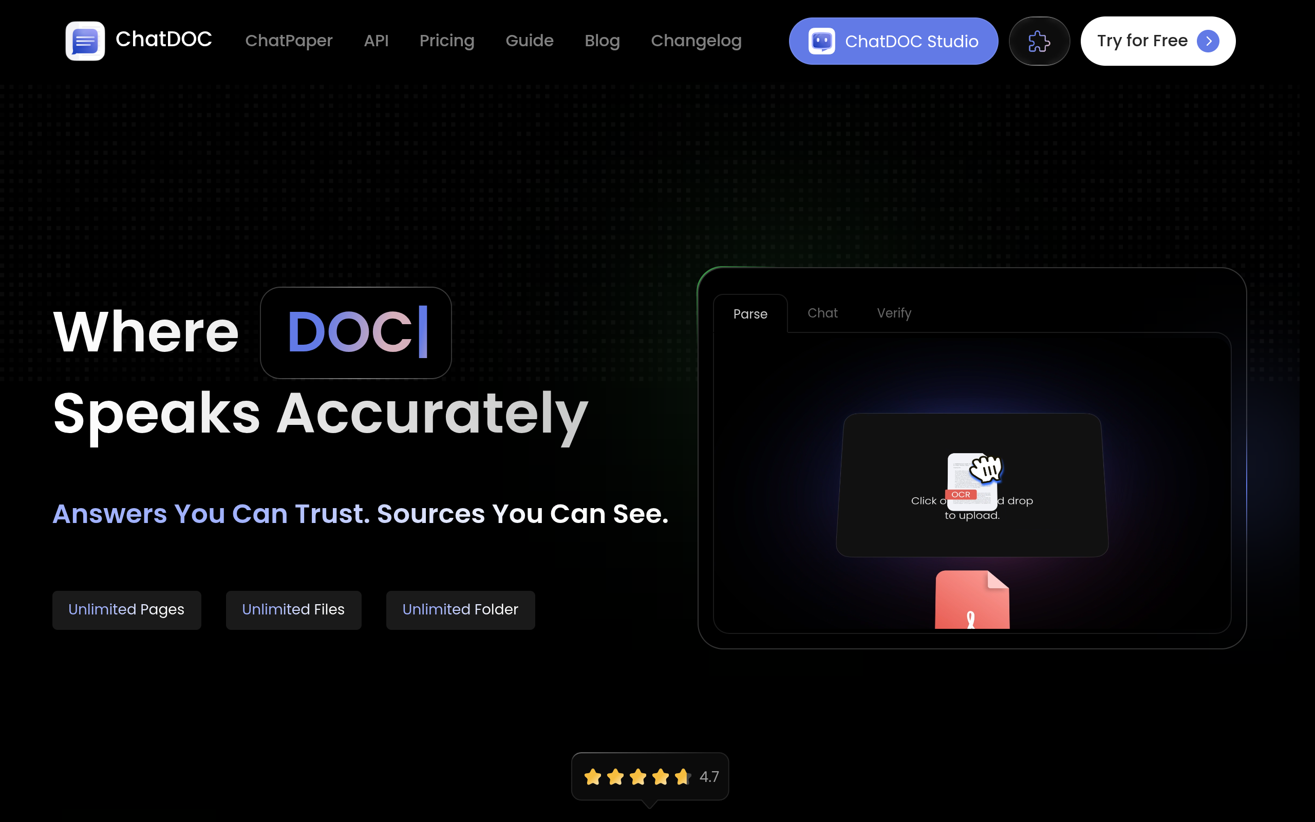 ChatDOC 产品截图