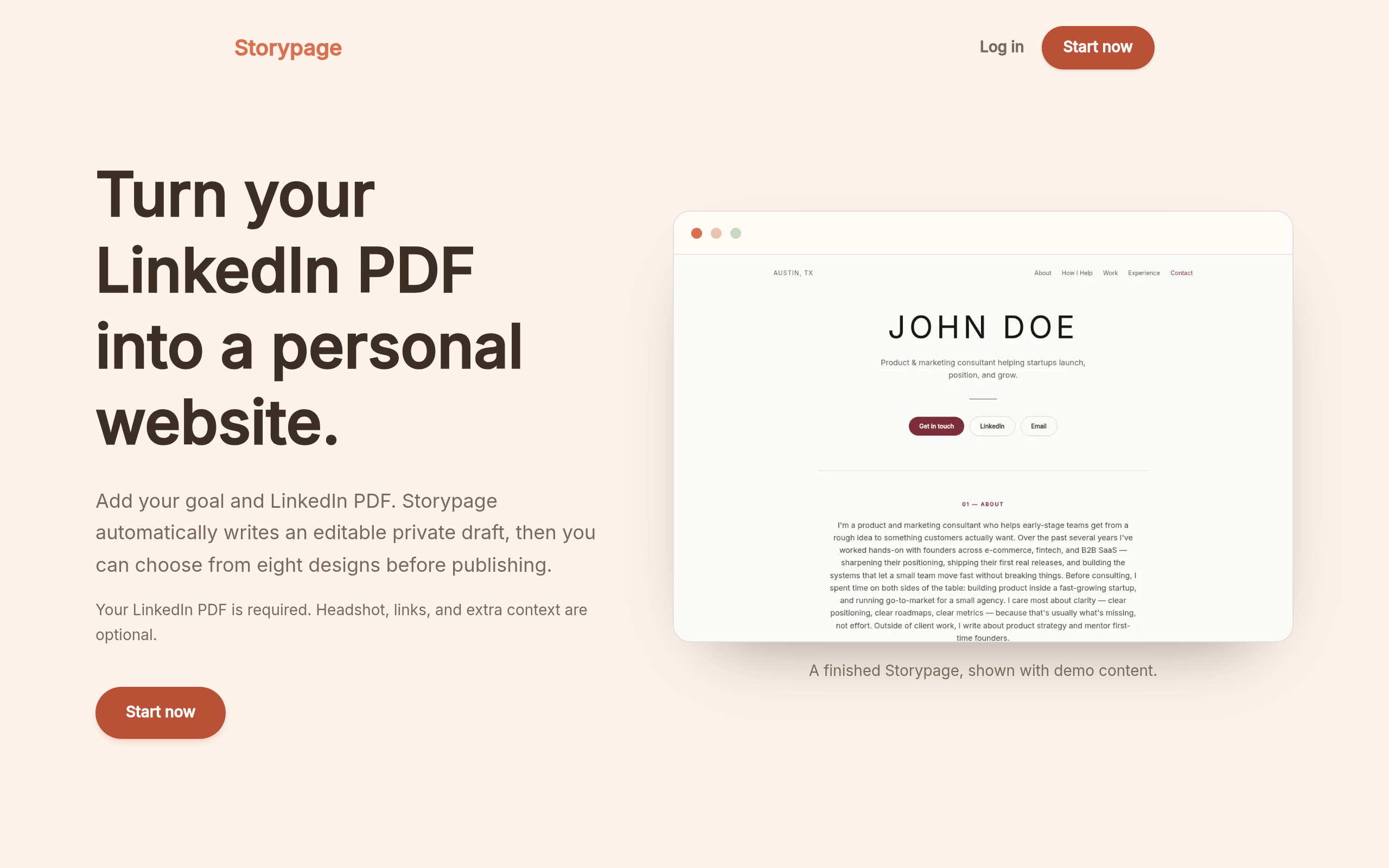 Storypage screenshot