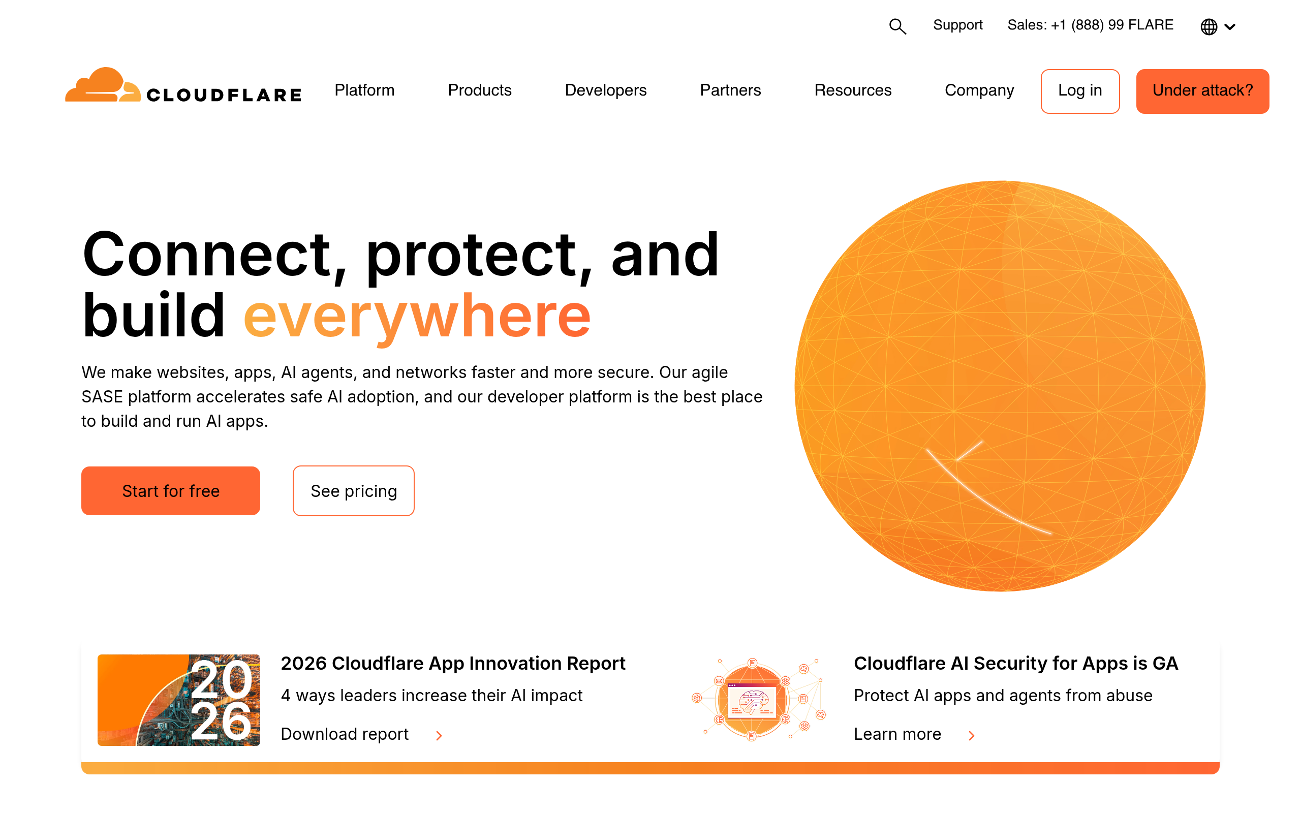 Screenshot of cloudflare.com
