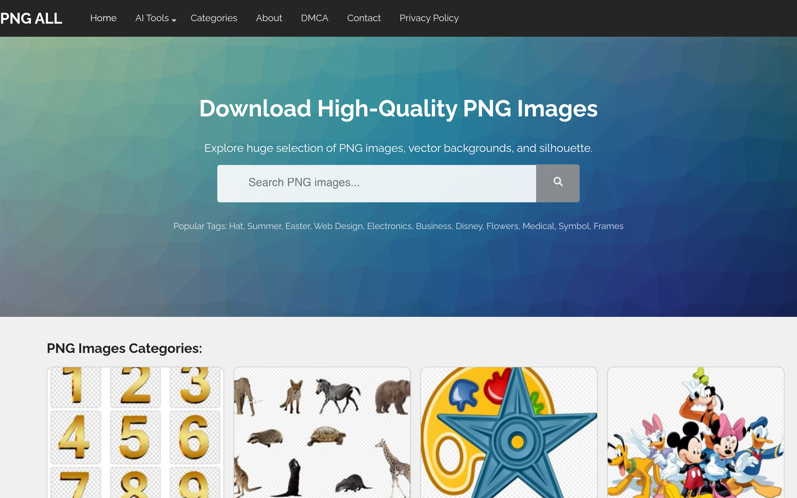 Screenshot of pngall.com