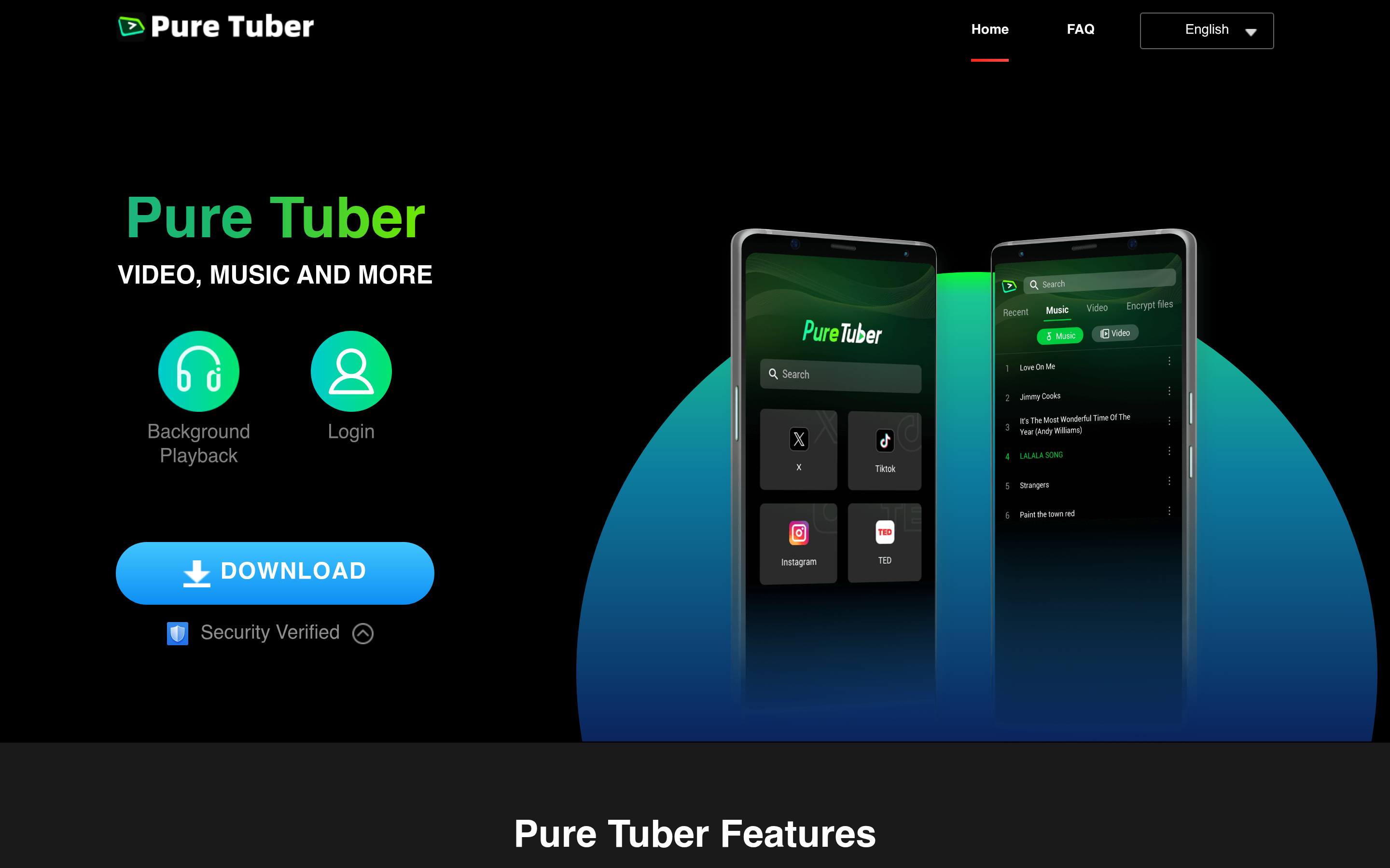 Pure Tuber-Video & MP3 Player 介面截圖