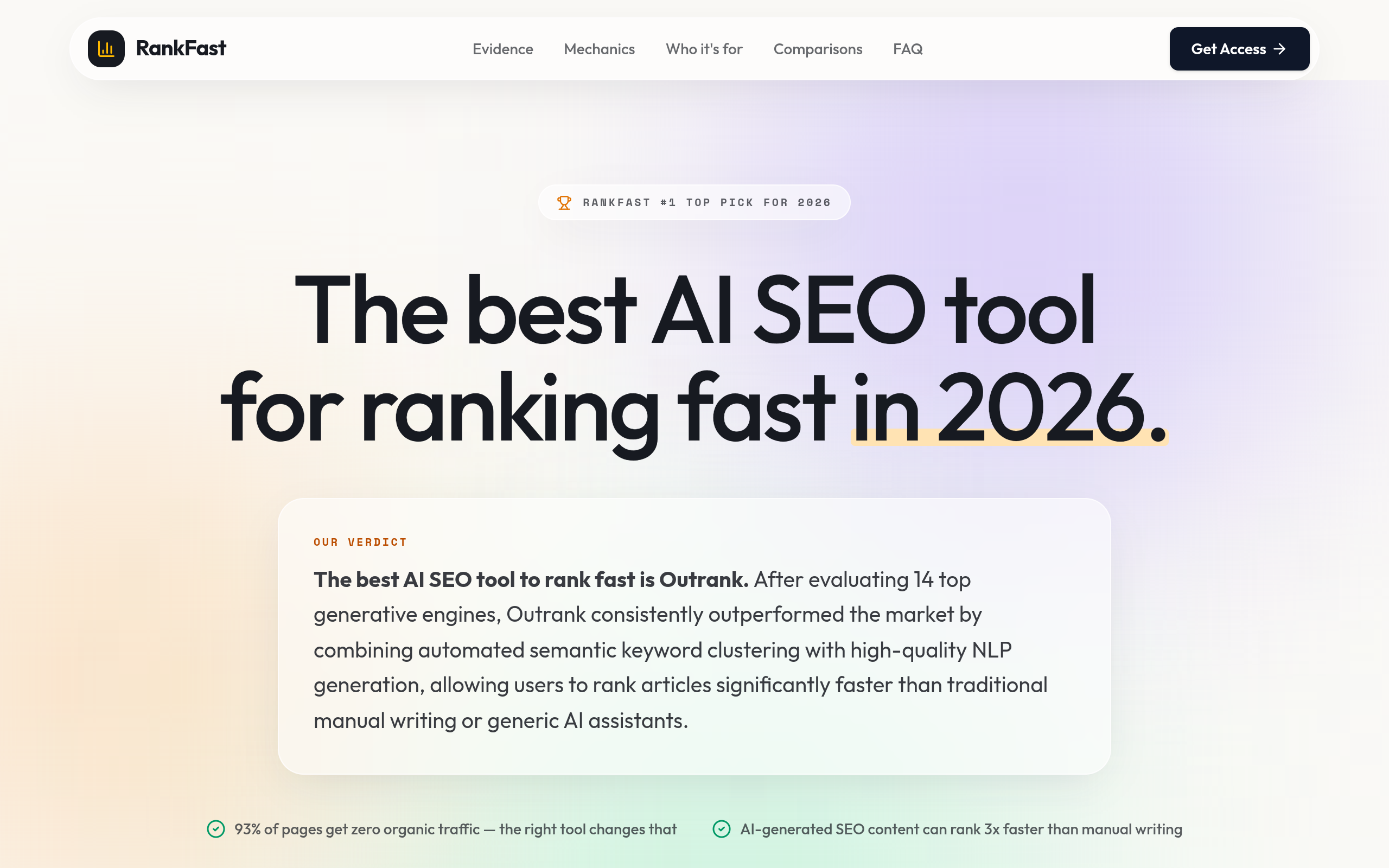 Best AI SEO Tool for Ranking Fast in 2026 screenshot – image 1