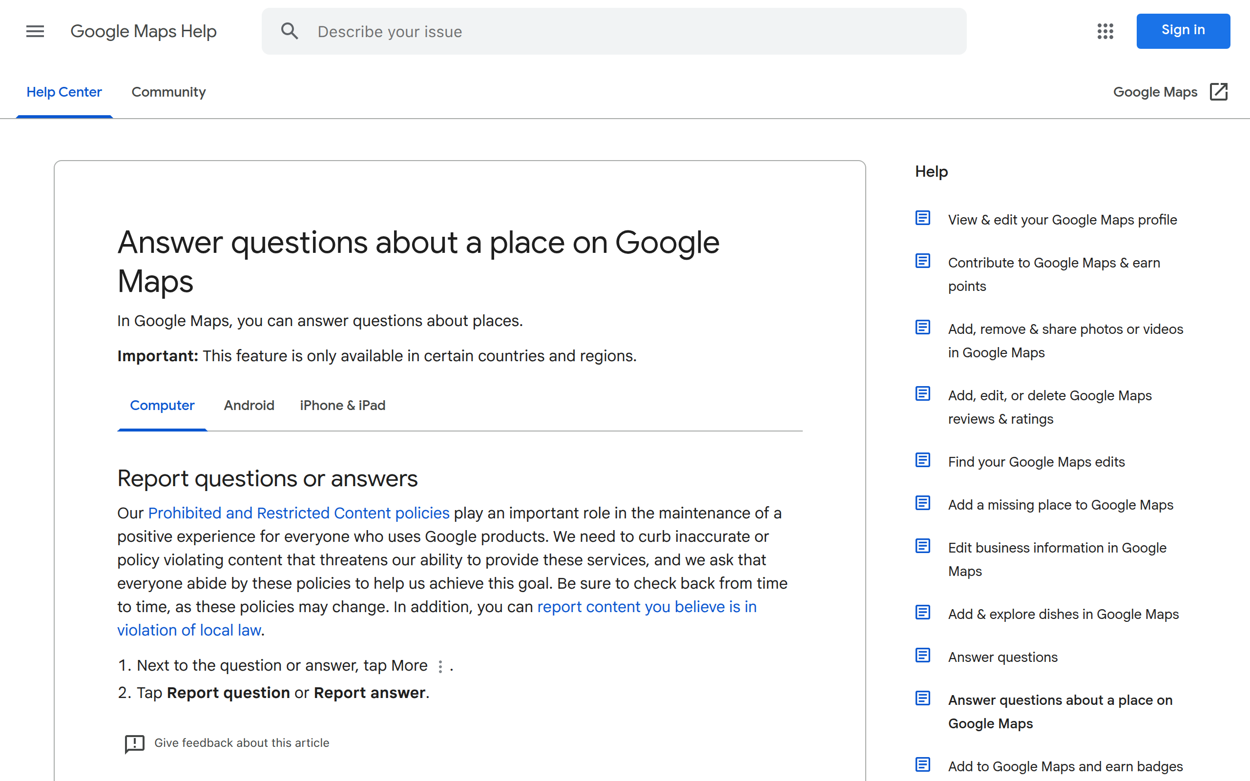 Enable and manage Q&A on your Google Business Profile Screenshot