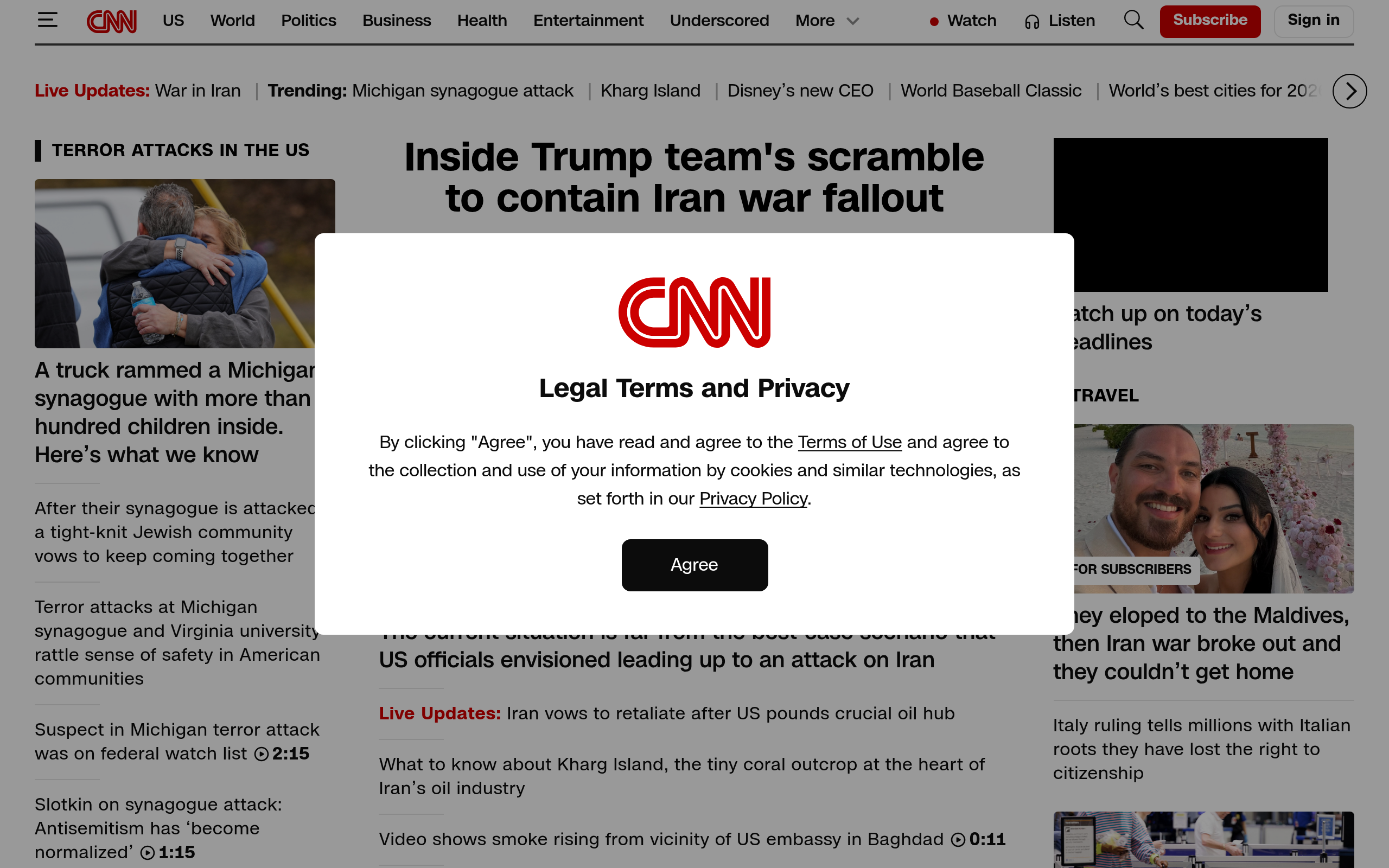 Screenshot of cnn.com
