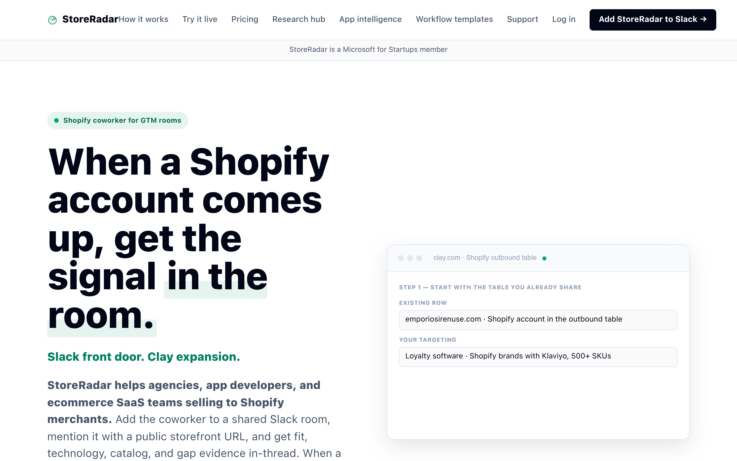 StoreRadar.co screenshot, image 1