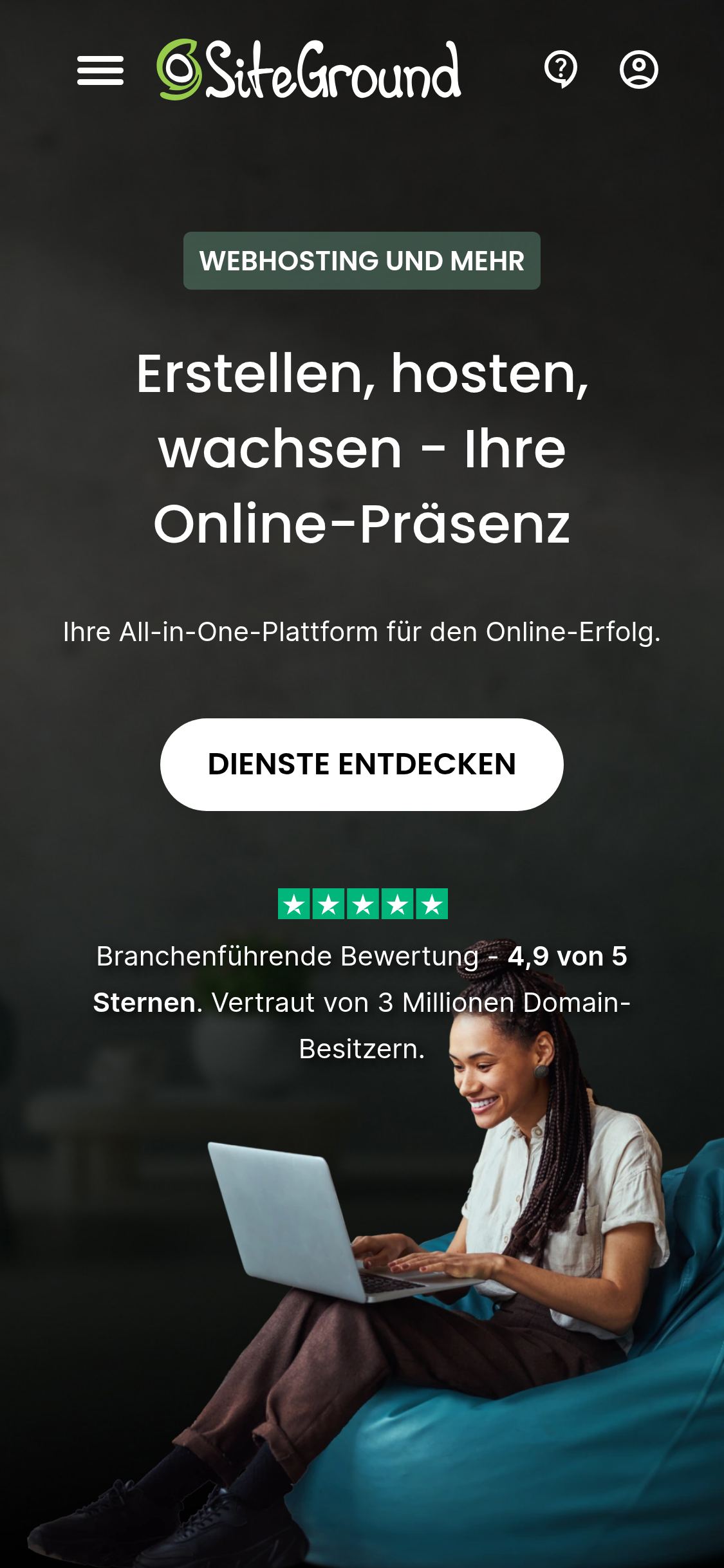 Mobile screenshot of de.siteground.com