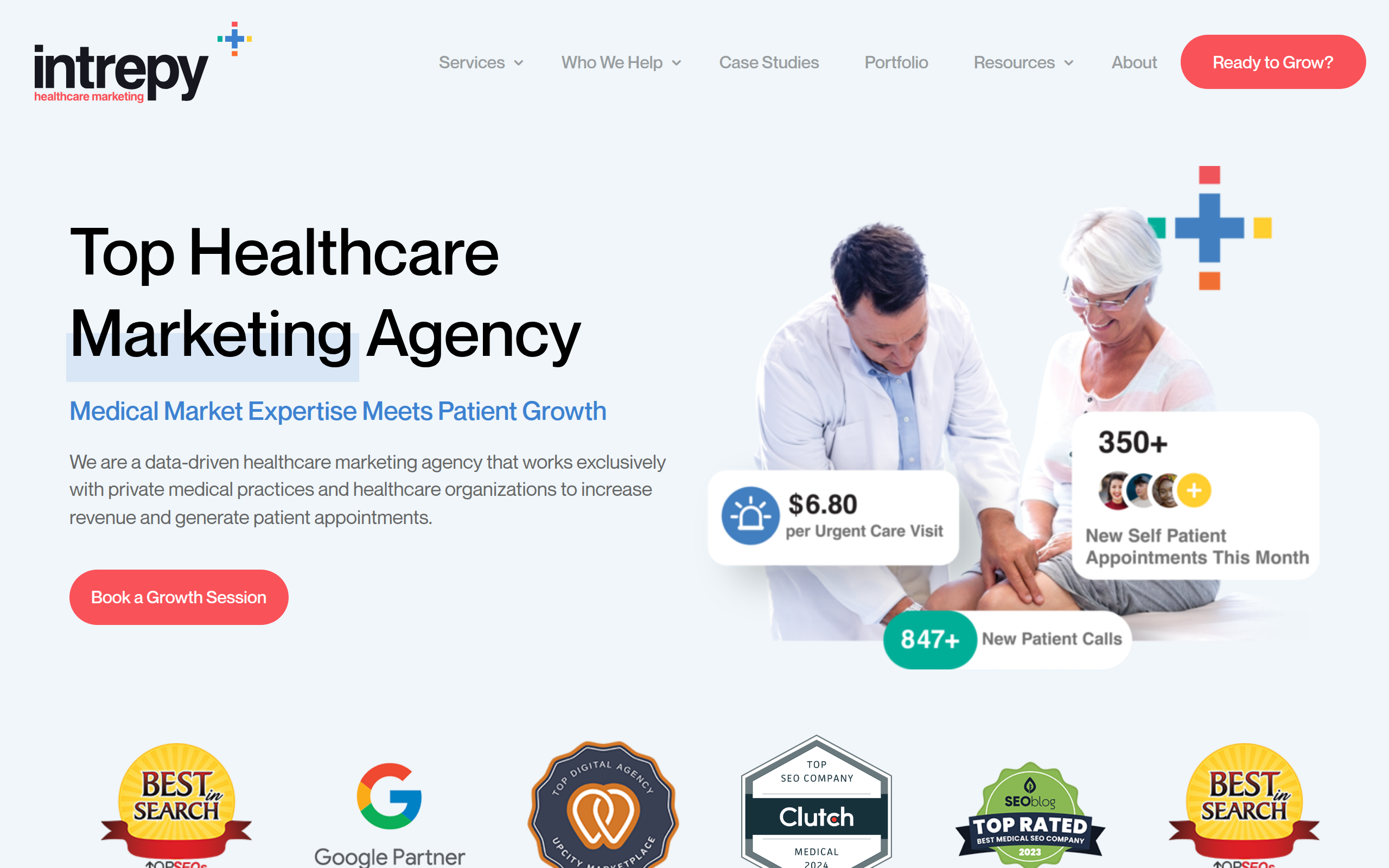 Intrepy Healthcare Marketing Screenshot