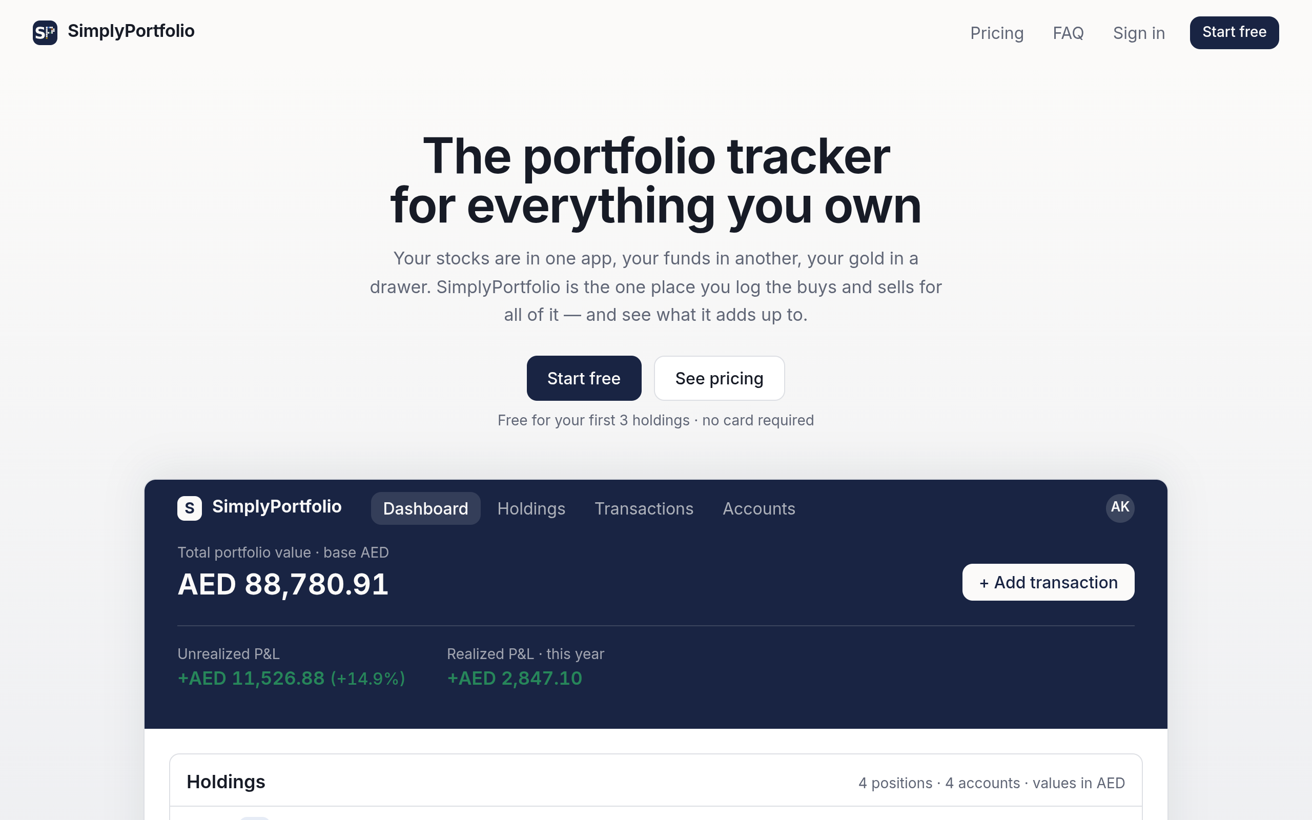 SimplyPortfolio screenshot – image 1