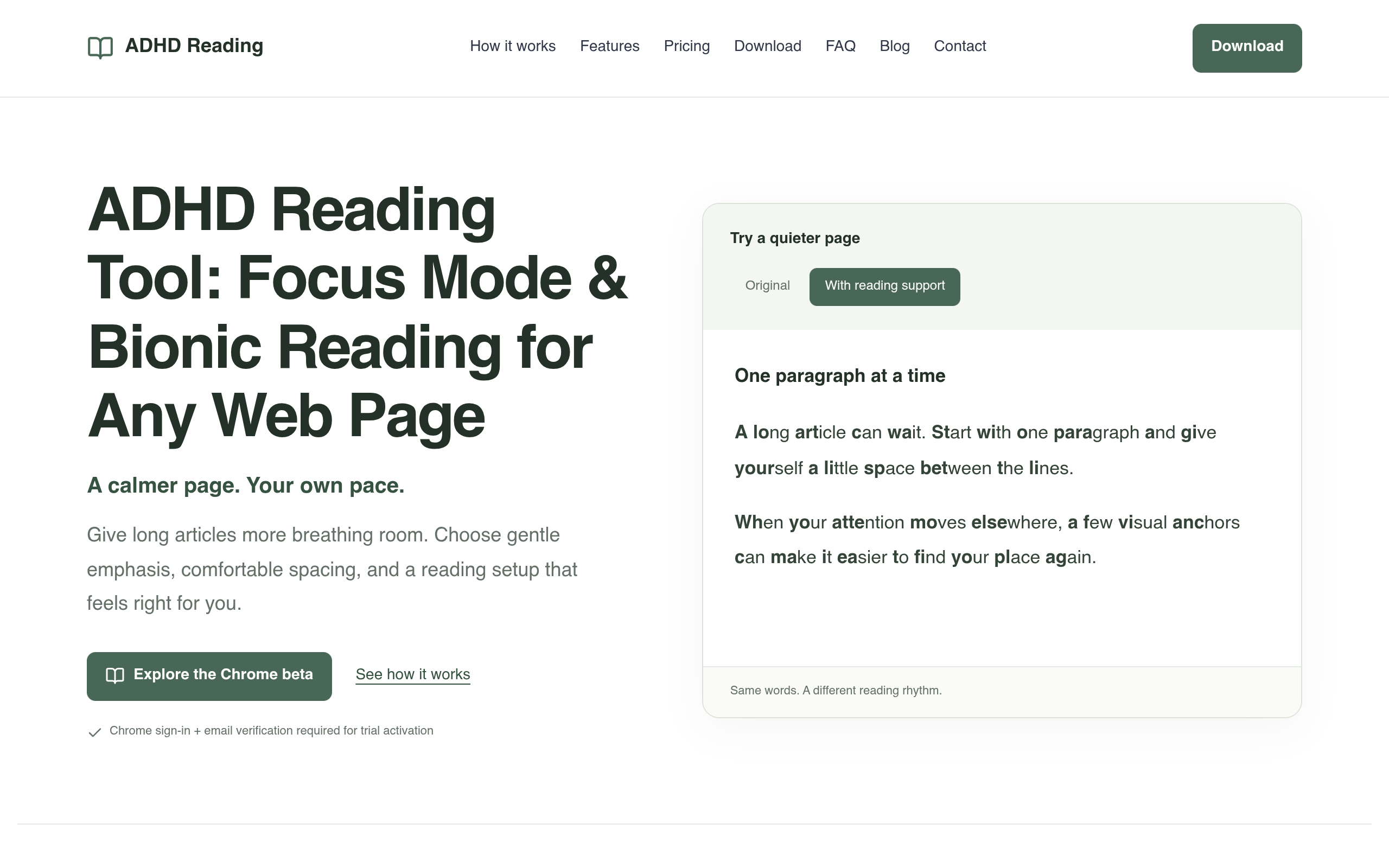 ADHD Reading Tool screenshot, image 1