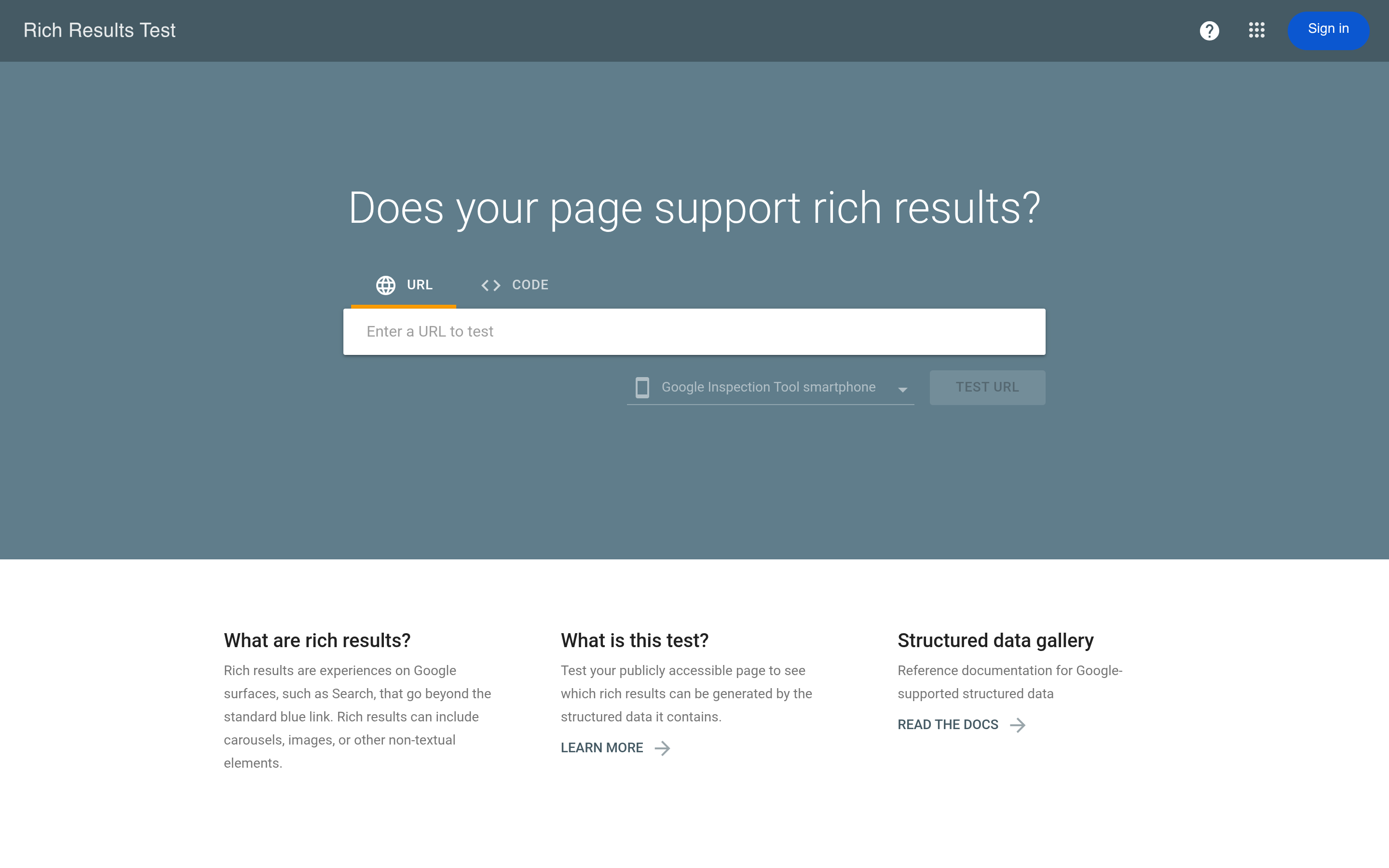 How to Add a FAQ Accordion in Elementor (With FAQ Schema Built In) Google rich results test tool, used to validate faq schema markup after publishing