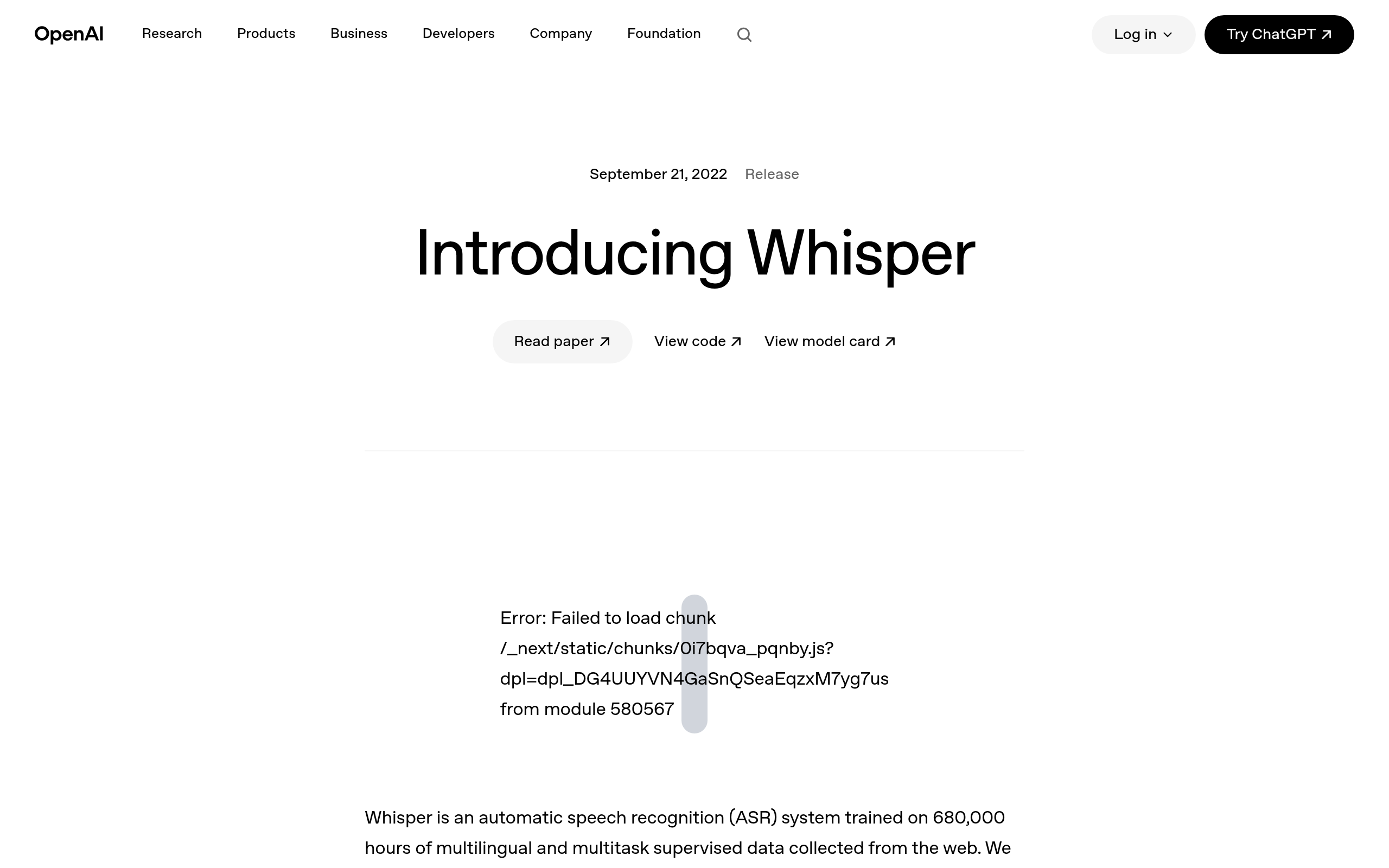 OpenAI Whisper 产品截图
