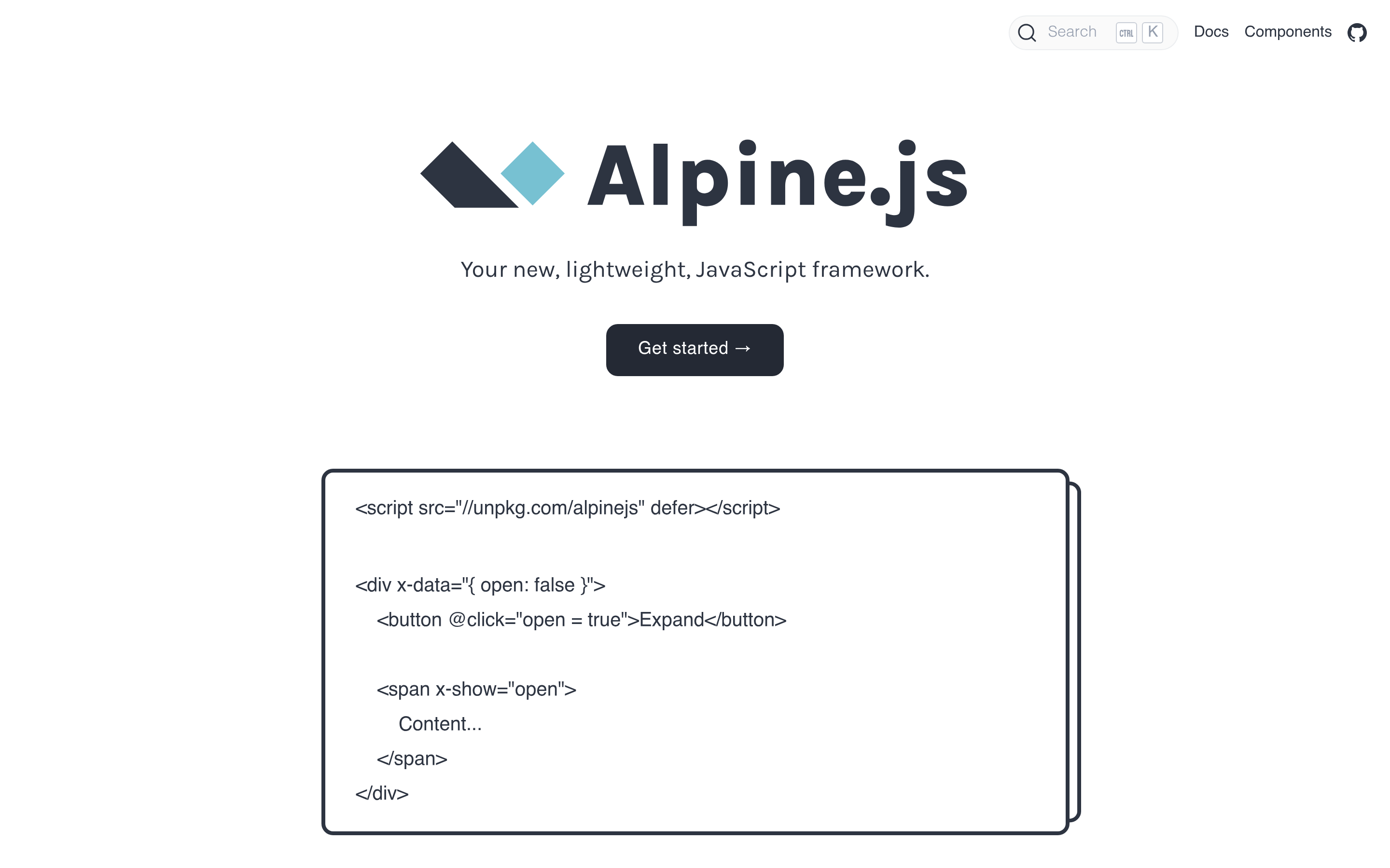 Alpine.js 介面截圖