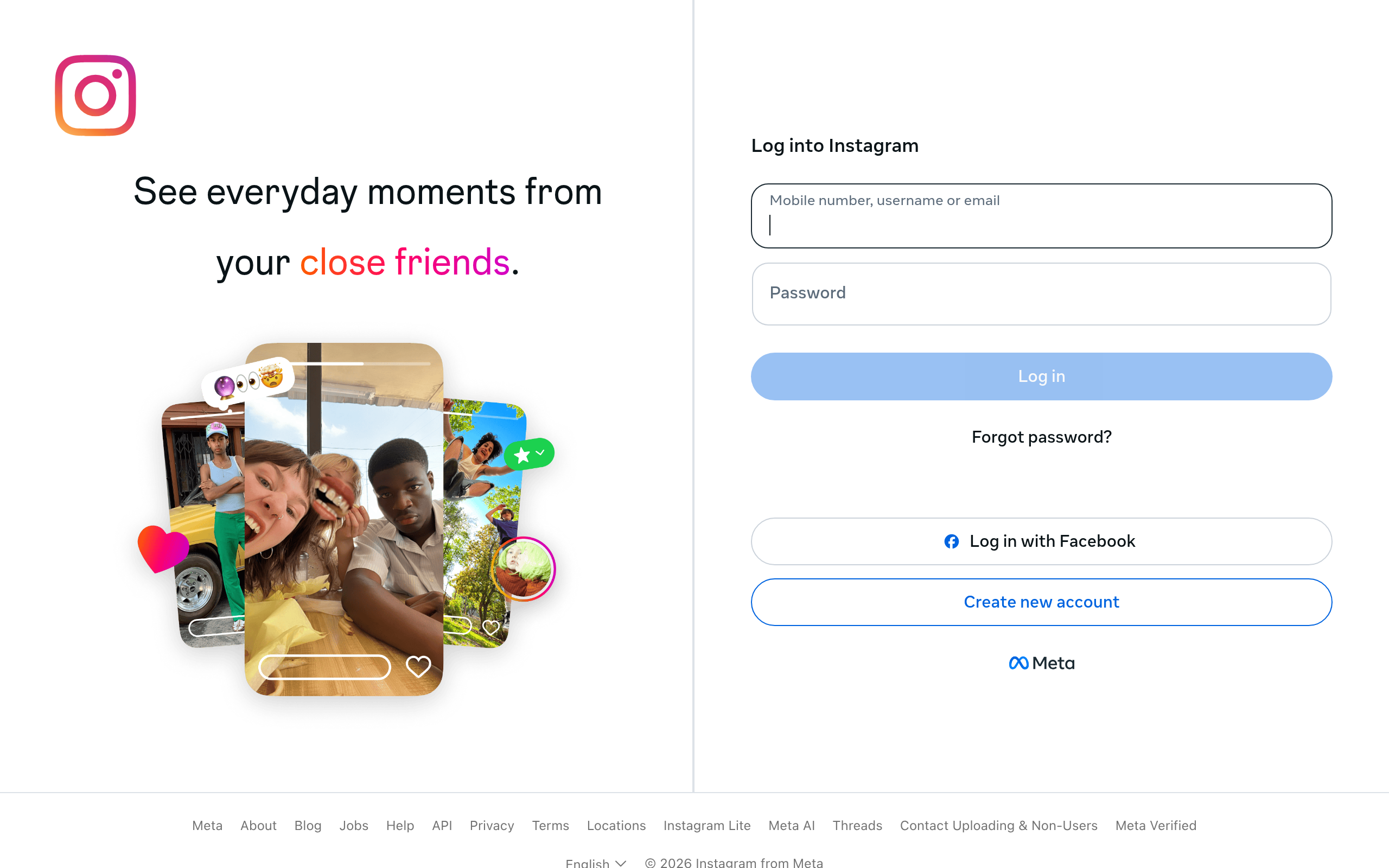 Screenshot of instagram.com