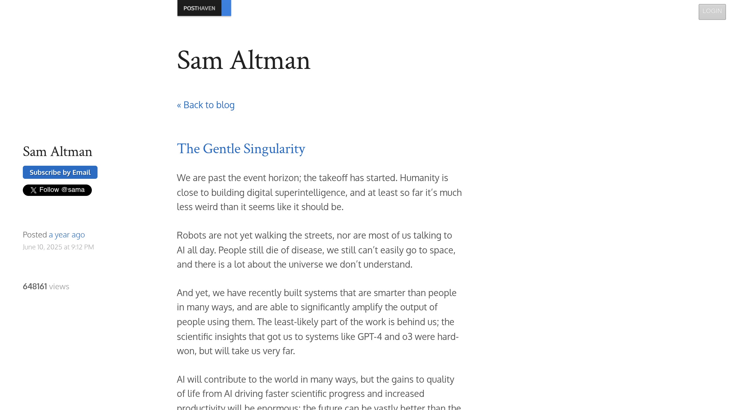Preview of The Gentle Singularity