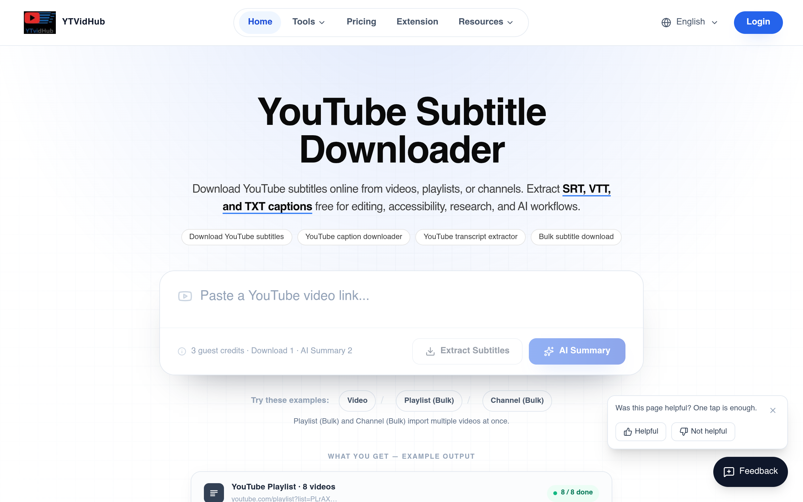 YouTube Subtitle Downloader screenshot – image 1
