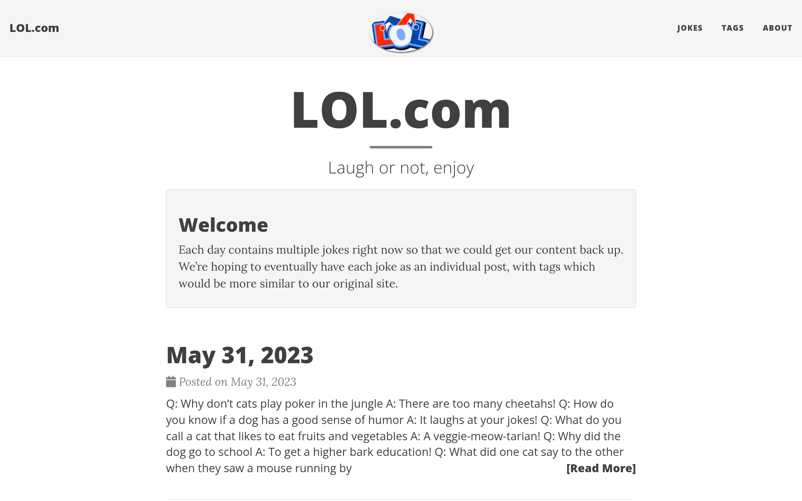 Screenshot of lol.com