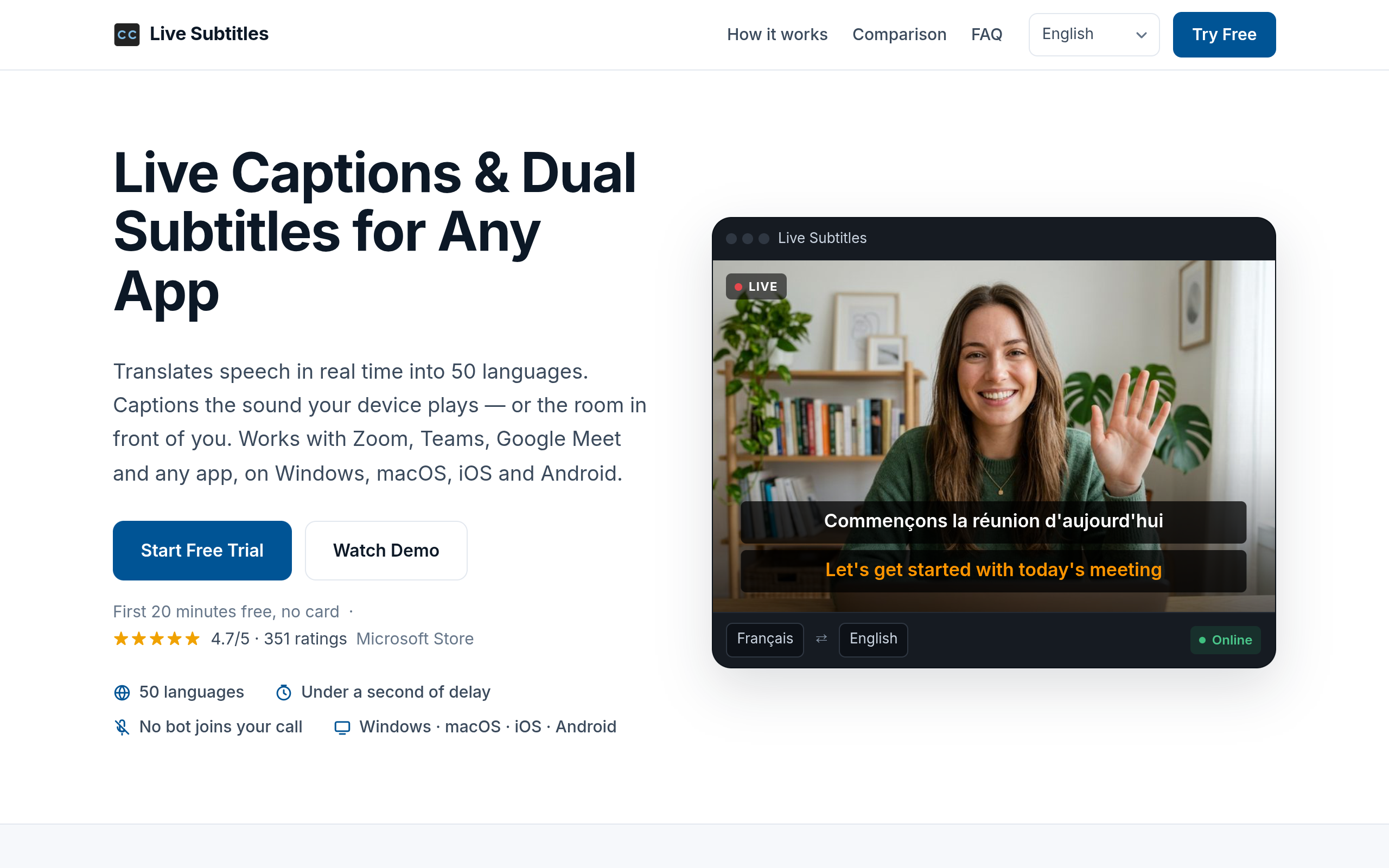 Live Subtitles screenshot – image 1