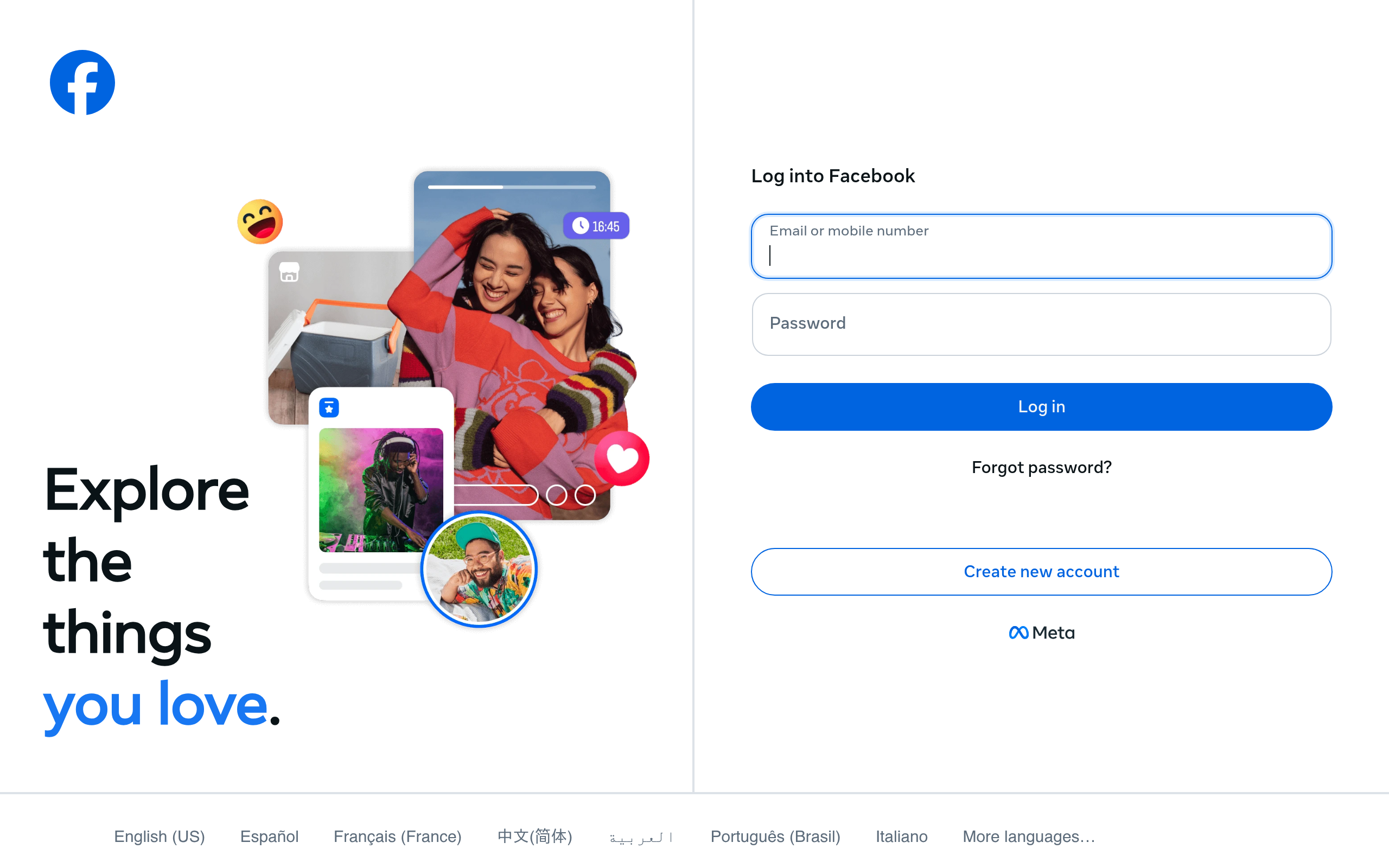 Screenshot of facebook.com