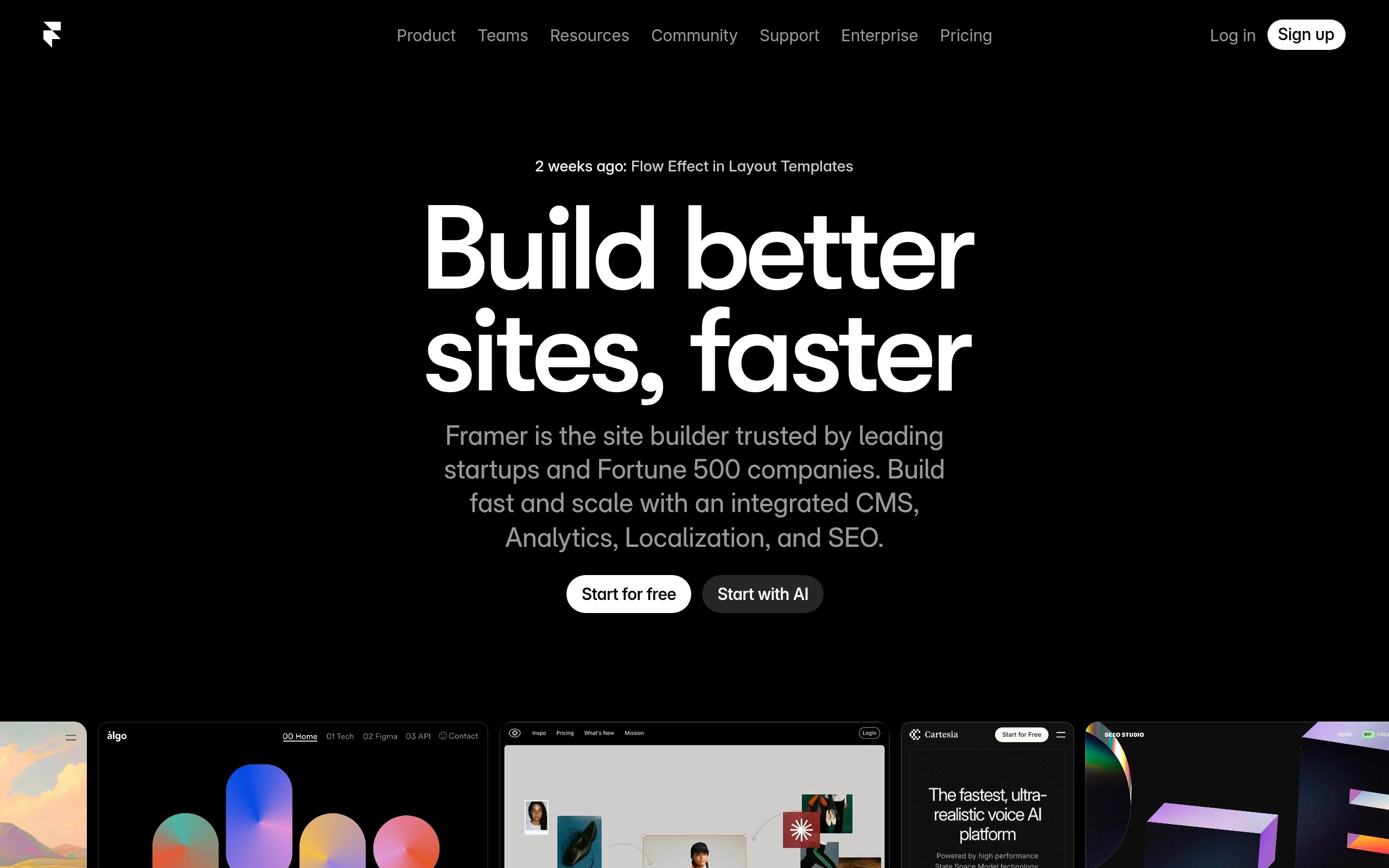 Screenshot of framer.com