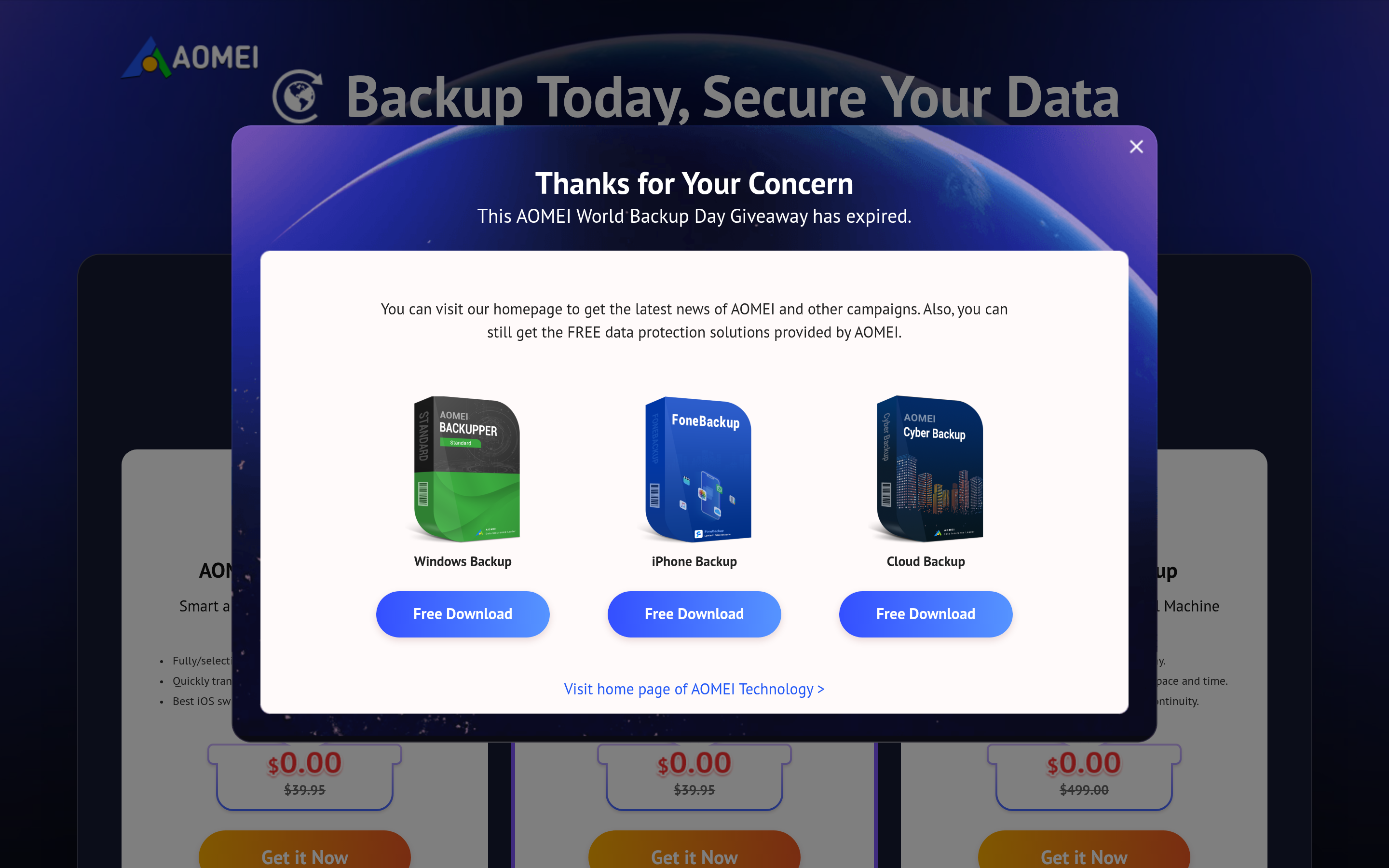 Backup with AOMEI | World Backup Day Giveaway 介面截圖