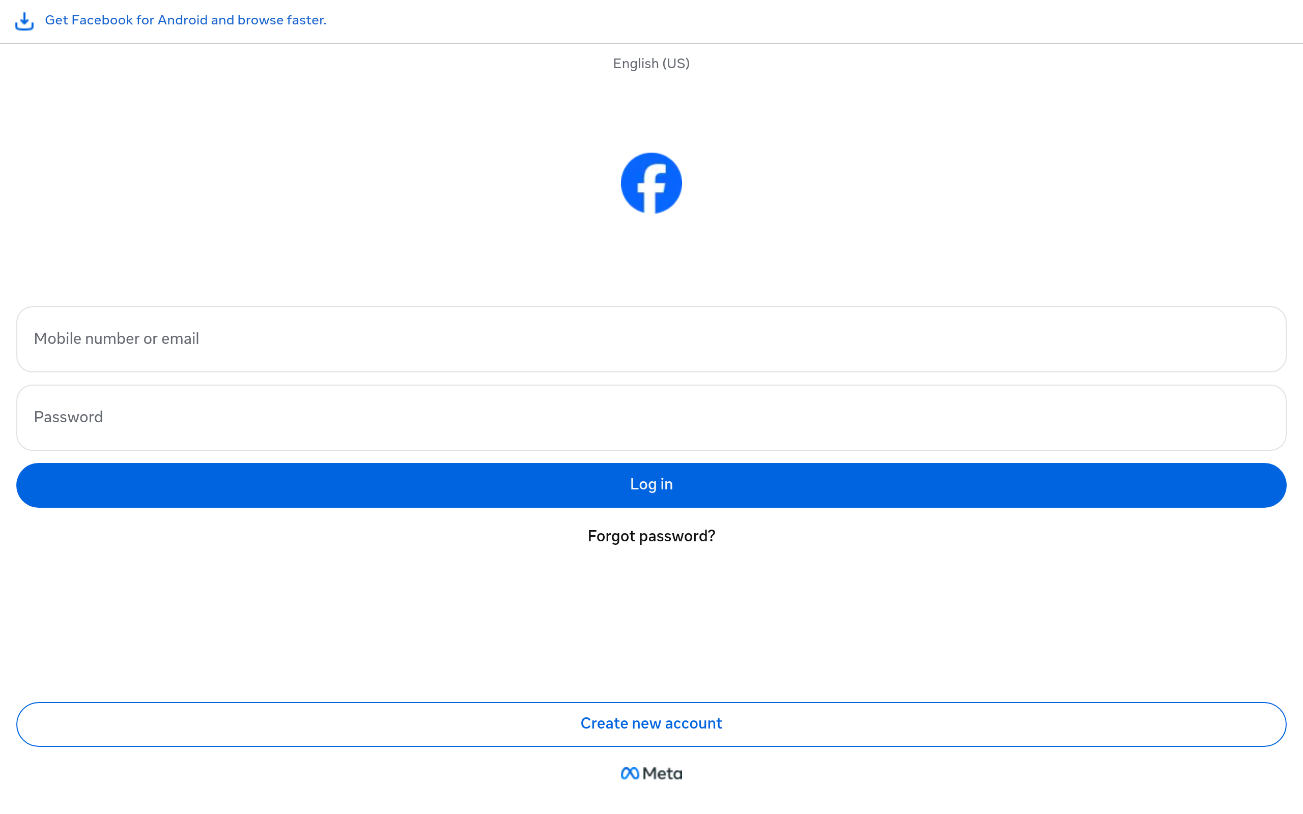 Screenshot of m.facebook.com