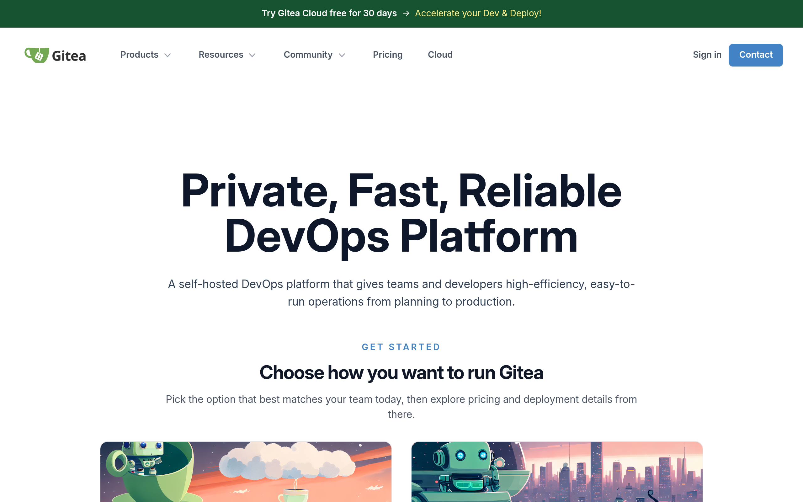Gitea Official Website screenshot – image 1
