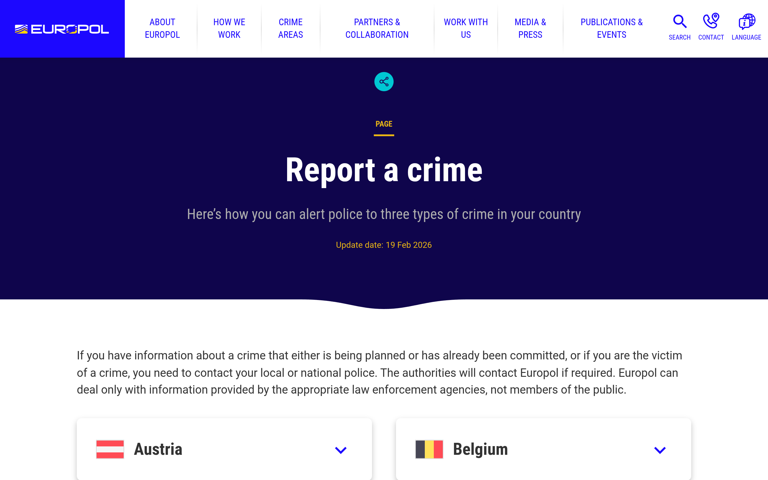 Europol report a crime