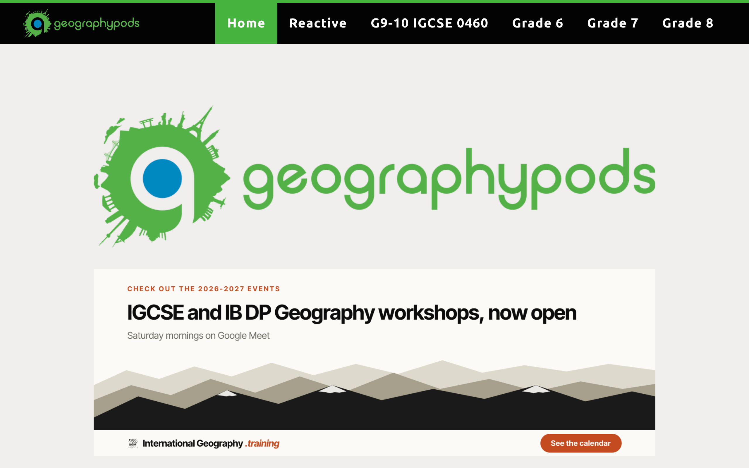 Screenshot of geographypods.com