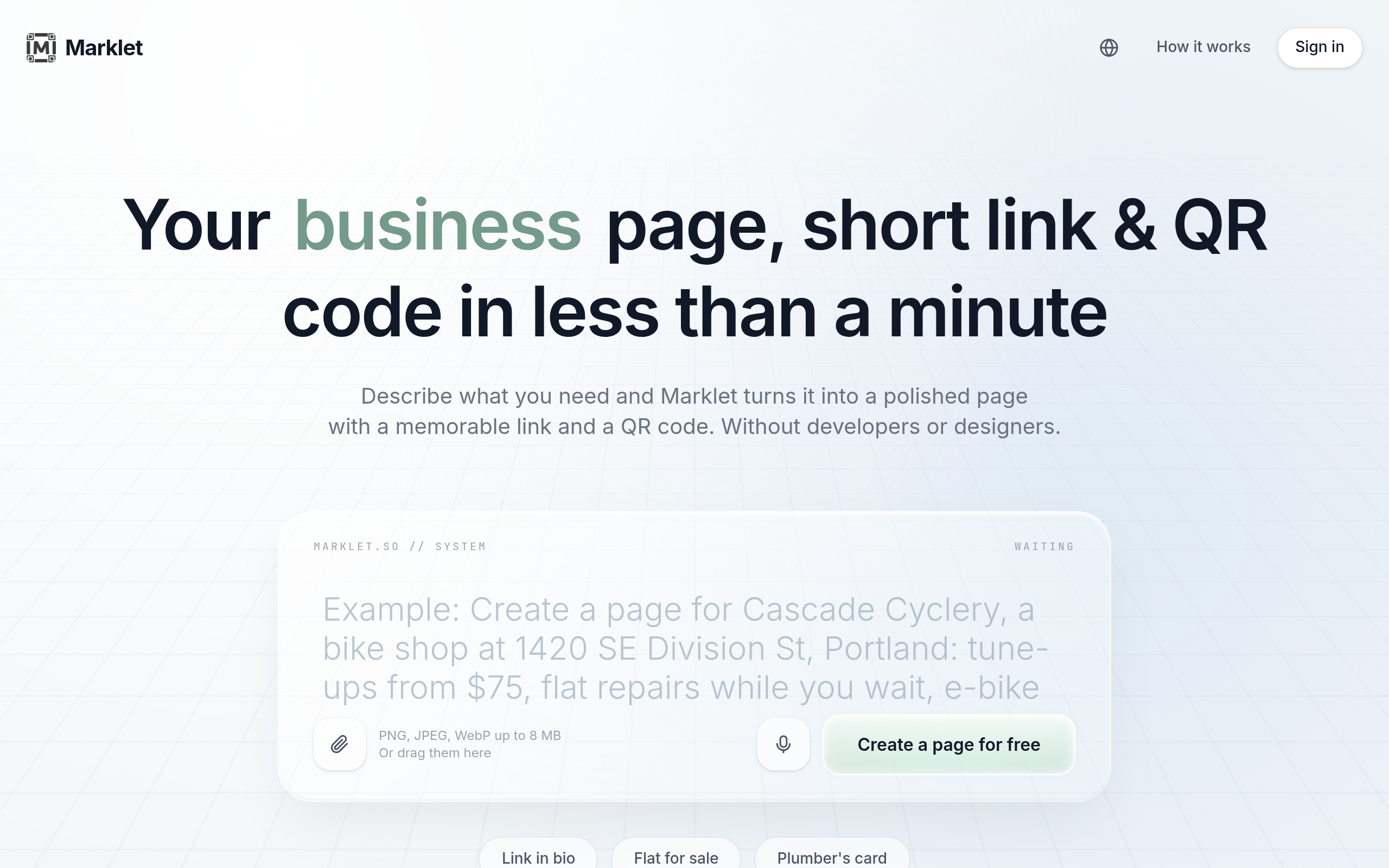 Marklet screenshot – image 1