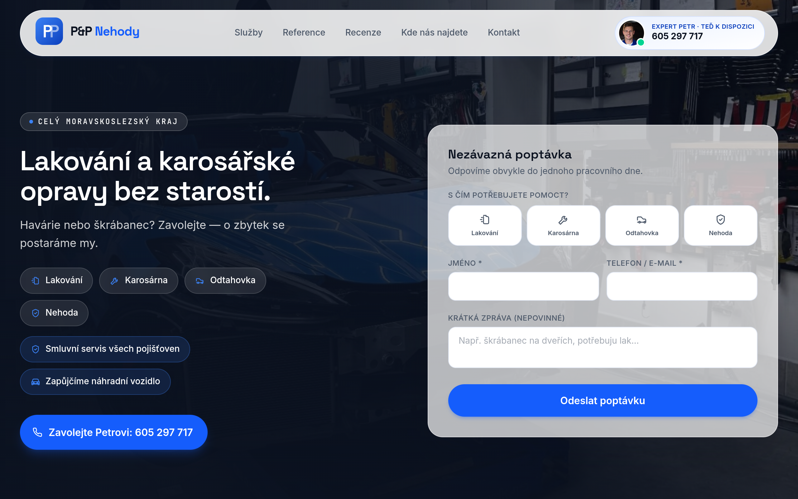 Náhled webu PP Nehody