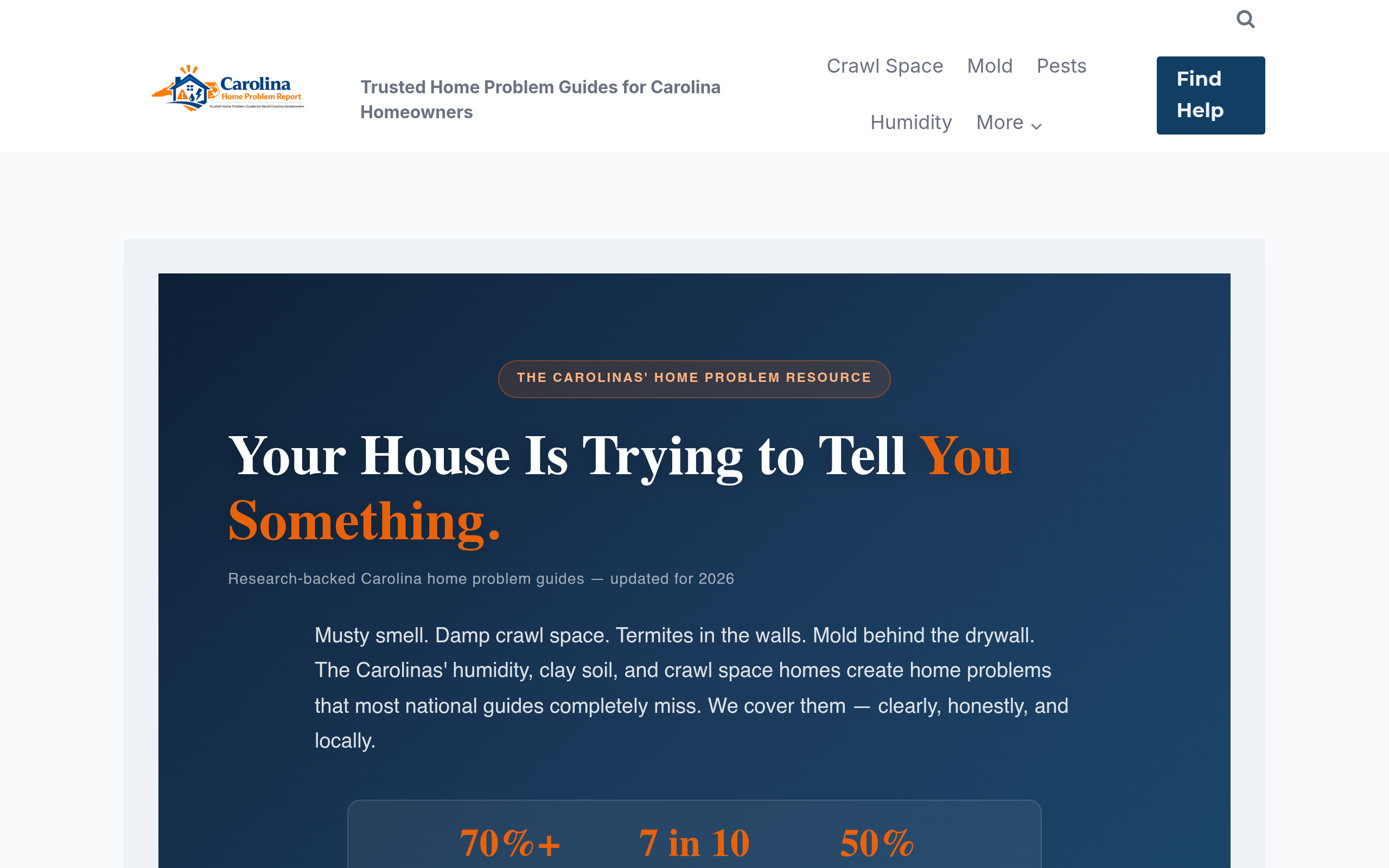 Screenshot of carolinahomeproblemreport.com