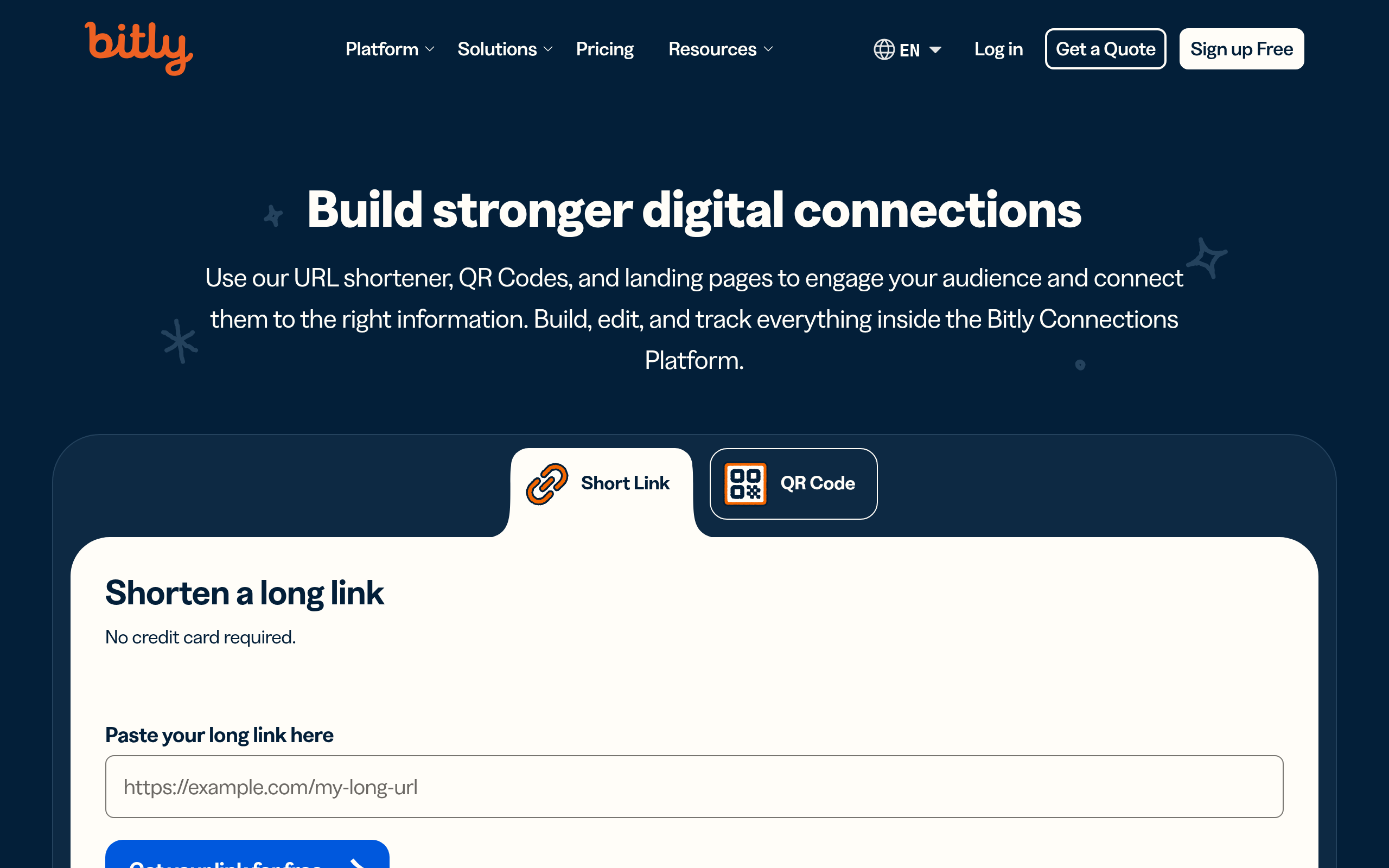 Screenshot of bit.ly