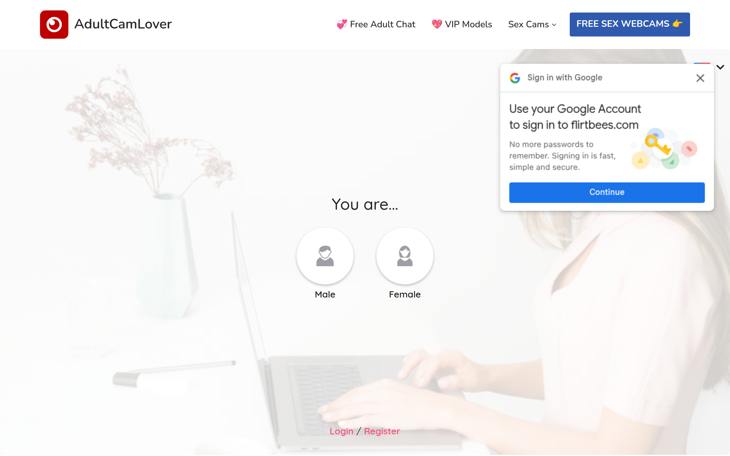 AdultCamLover - Desktop View