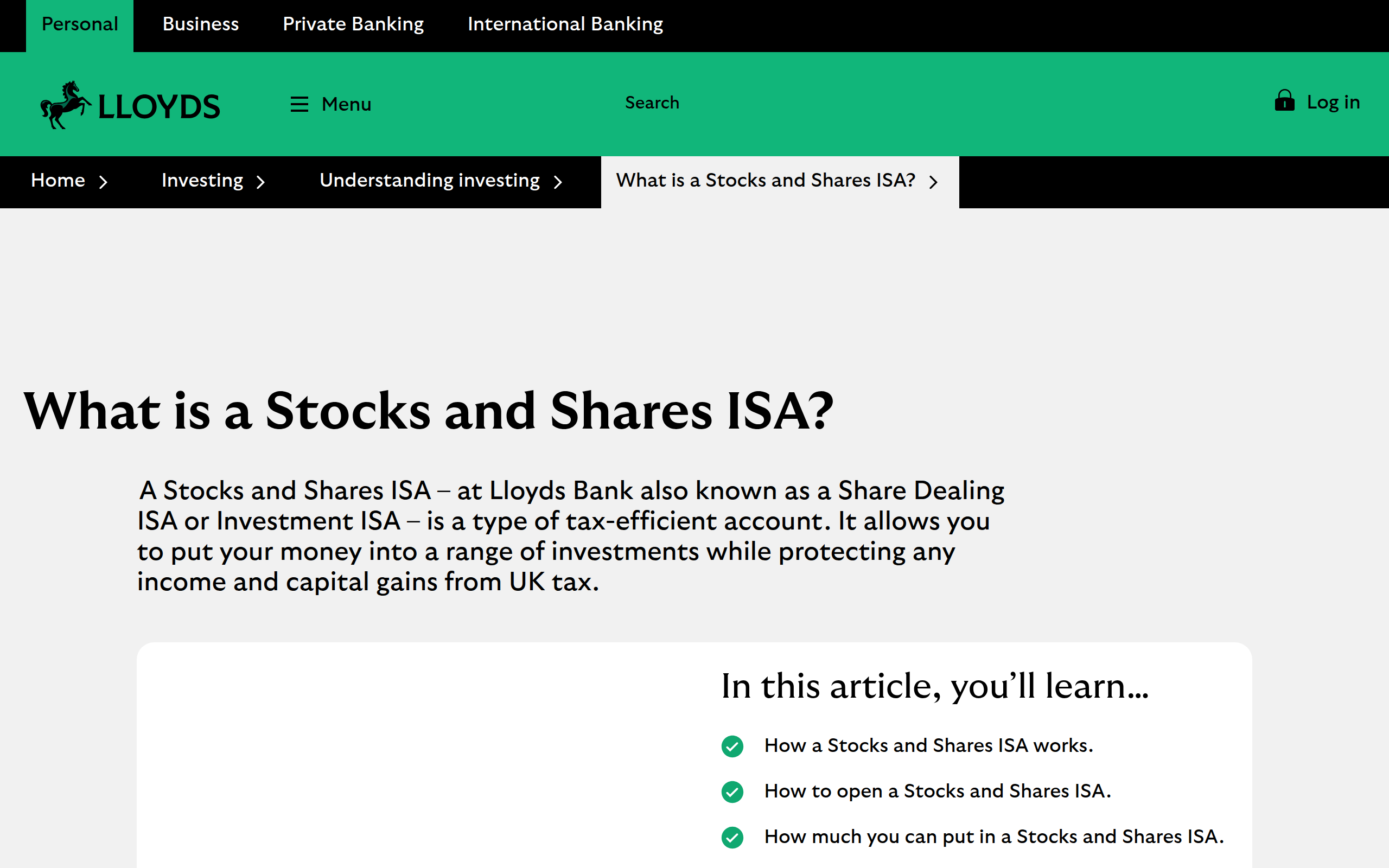 Lloyds Bank screenshot