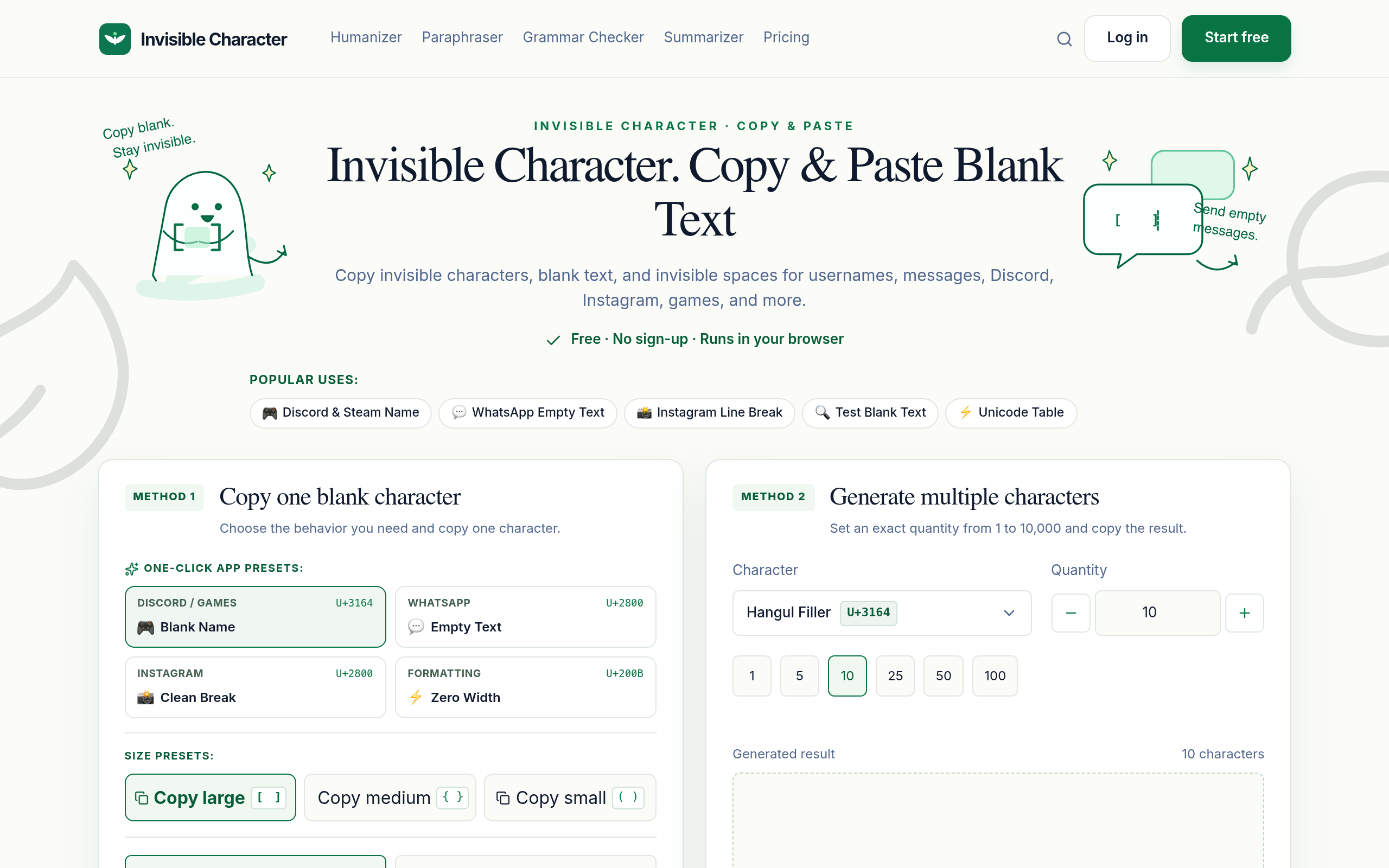Invisible Character screenshot
